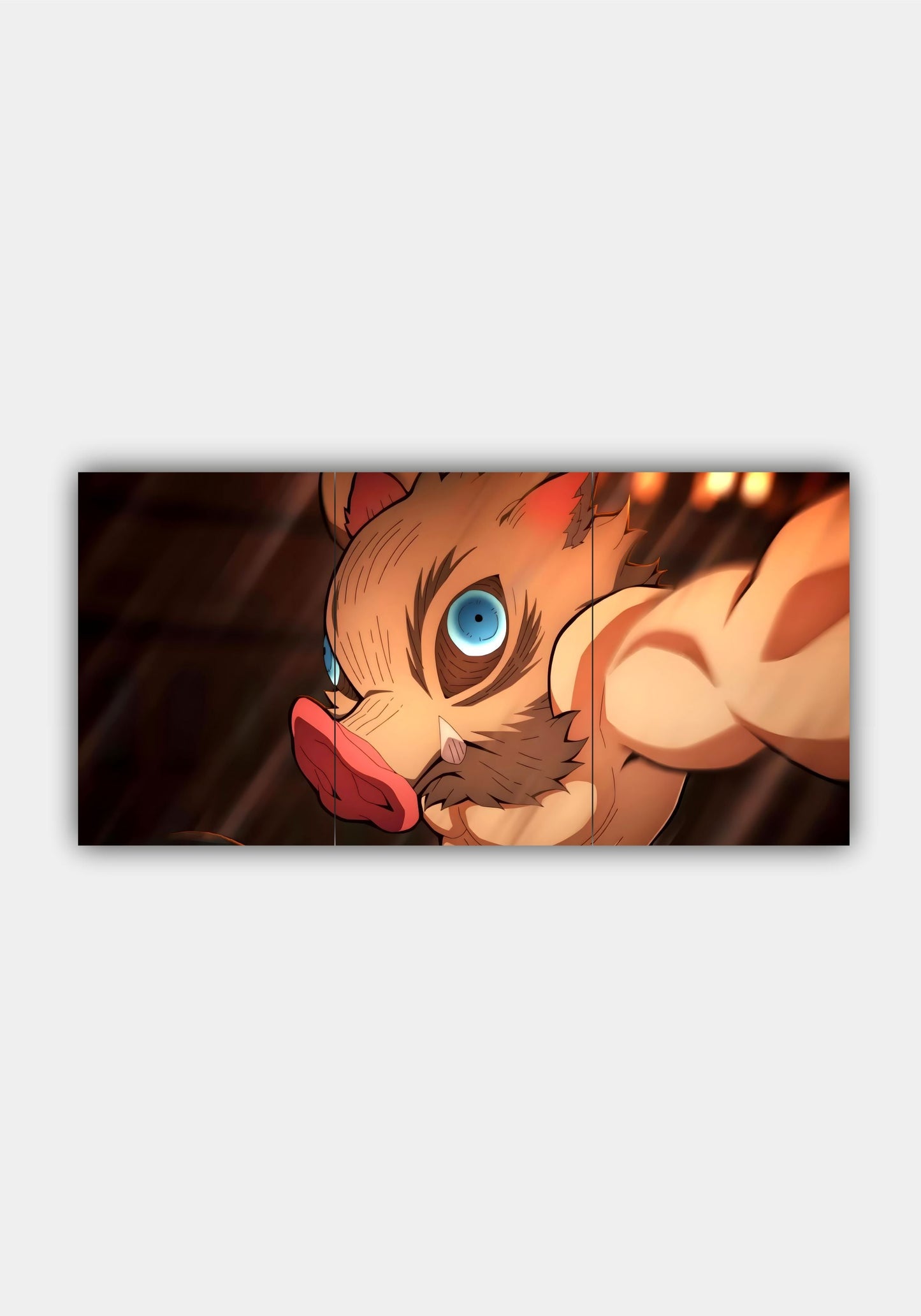 Inosuke Hashibira Demon Slayer Split Design Poster – Premium Anime Wall Art PITSSTOP