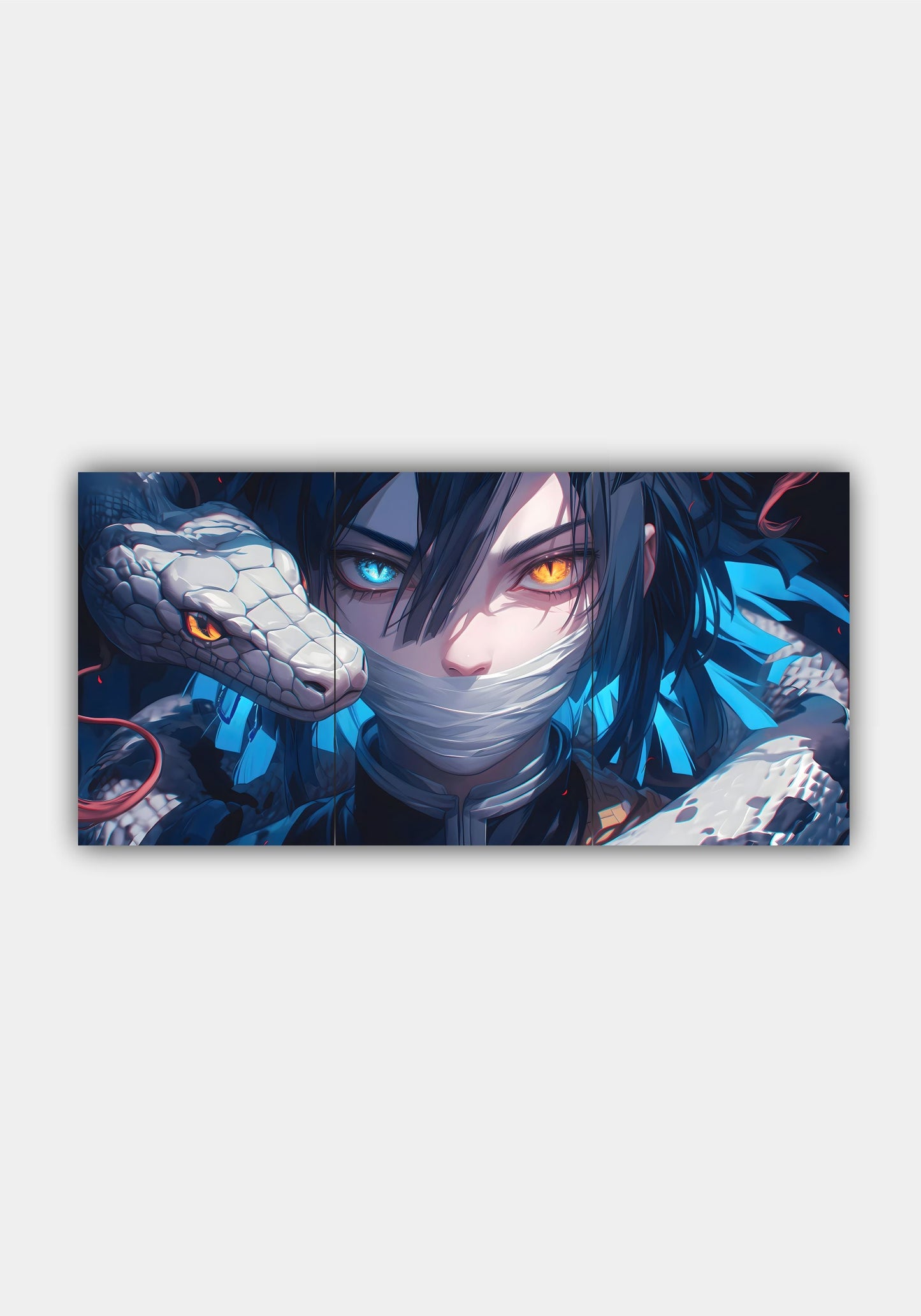 Obanai Iguro Demon Slayer Split Design Poster – Serpent Hashira Premium Anime Wall Art PITSSTOP