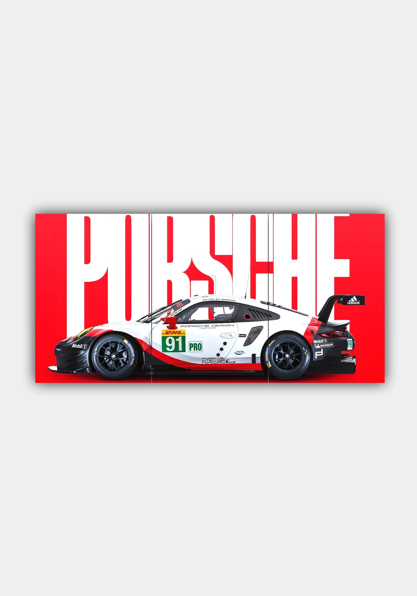Porsche 911 Sports Car Split Design Poster – Luxury Automotive Wall Art PITSSTOP