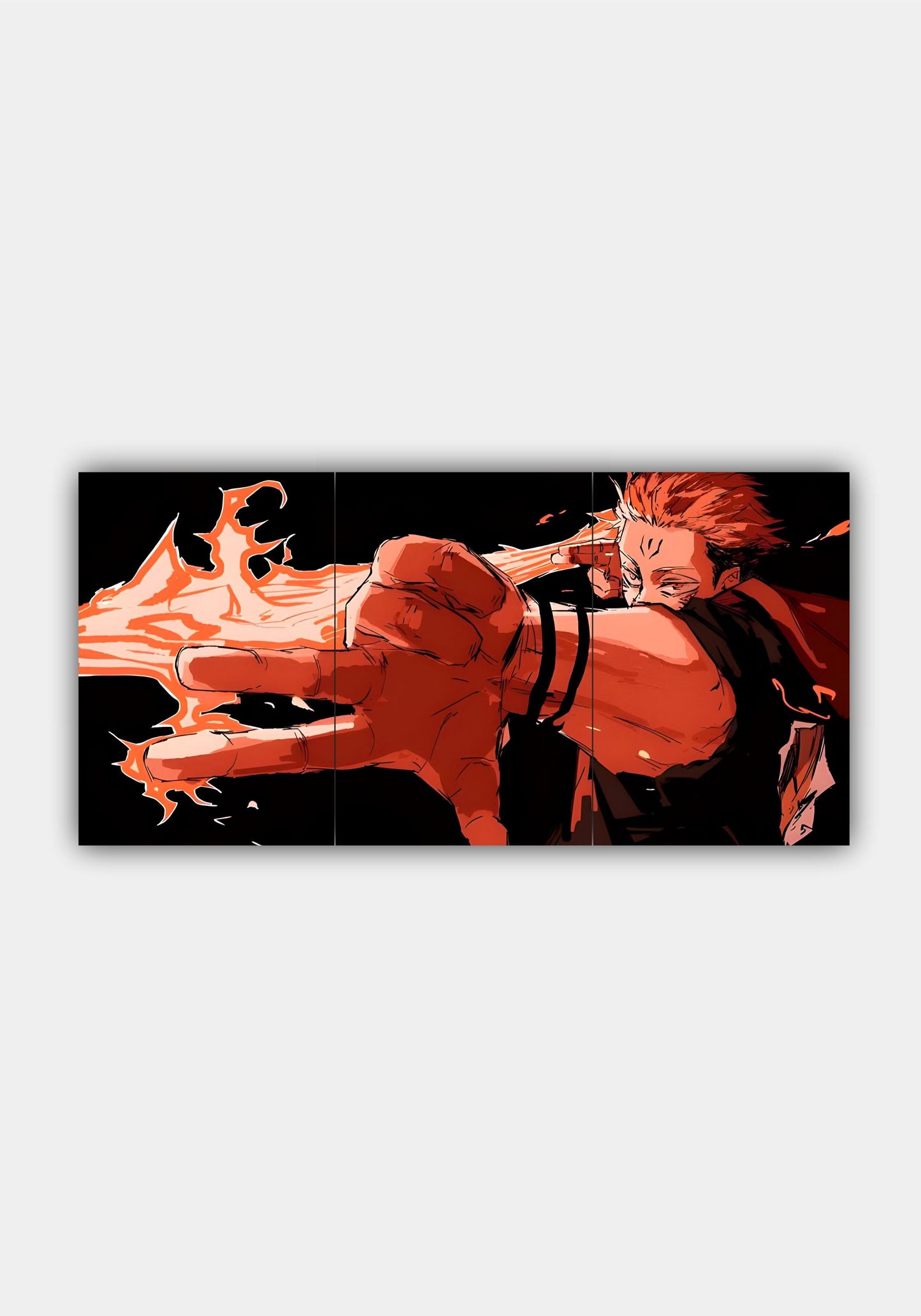 Sukuna Jujutsu Kaisen Flame Arrow Split Design Poster β Anime Wall Art PITSSTOP