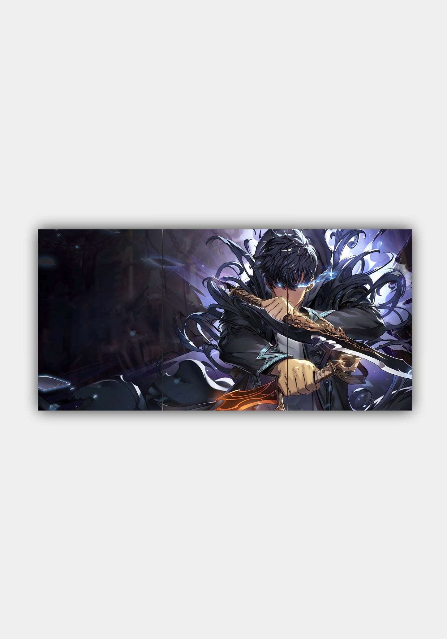 Sung Jinwoo Solo Leveling Split Design Anime Poster – Premium Wall Art PITSSTOP