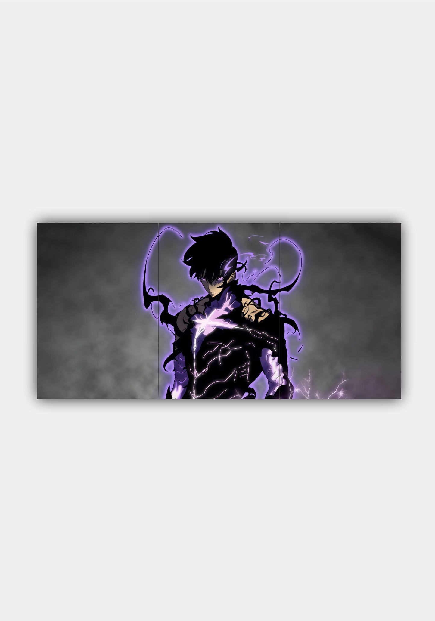Sung Jinwoo Using Black Power Solo Leveling Split Design Poster – Anime Wall Art PITSSTOP