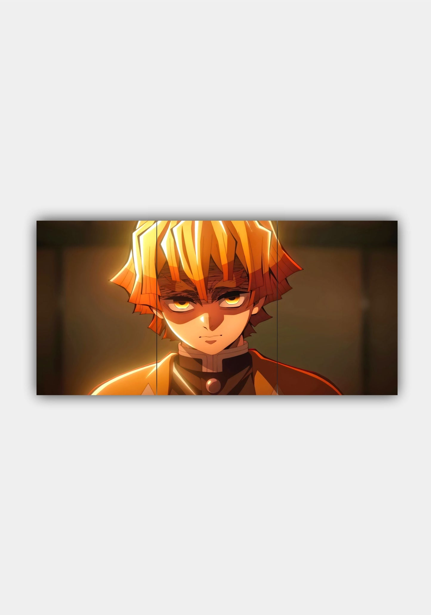 Zenitsu Agatsuma Demon Slayer Angry Look Split Design Poster – Anime Wall Art PITSSTOP