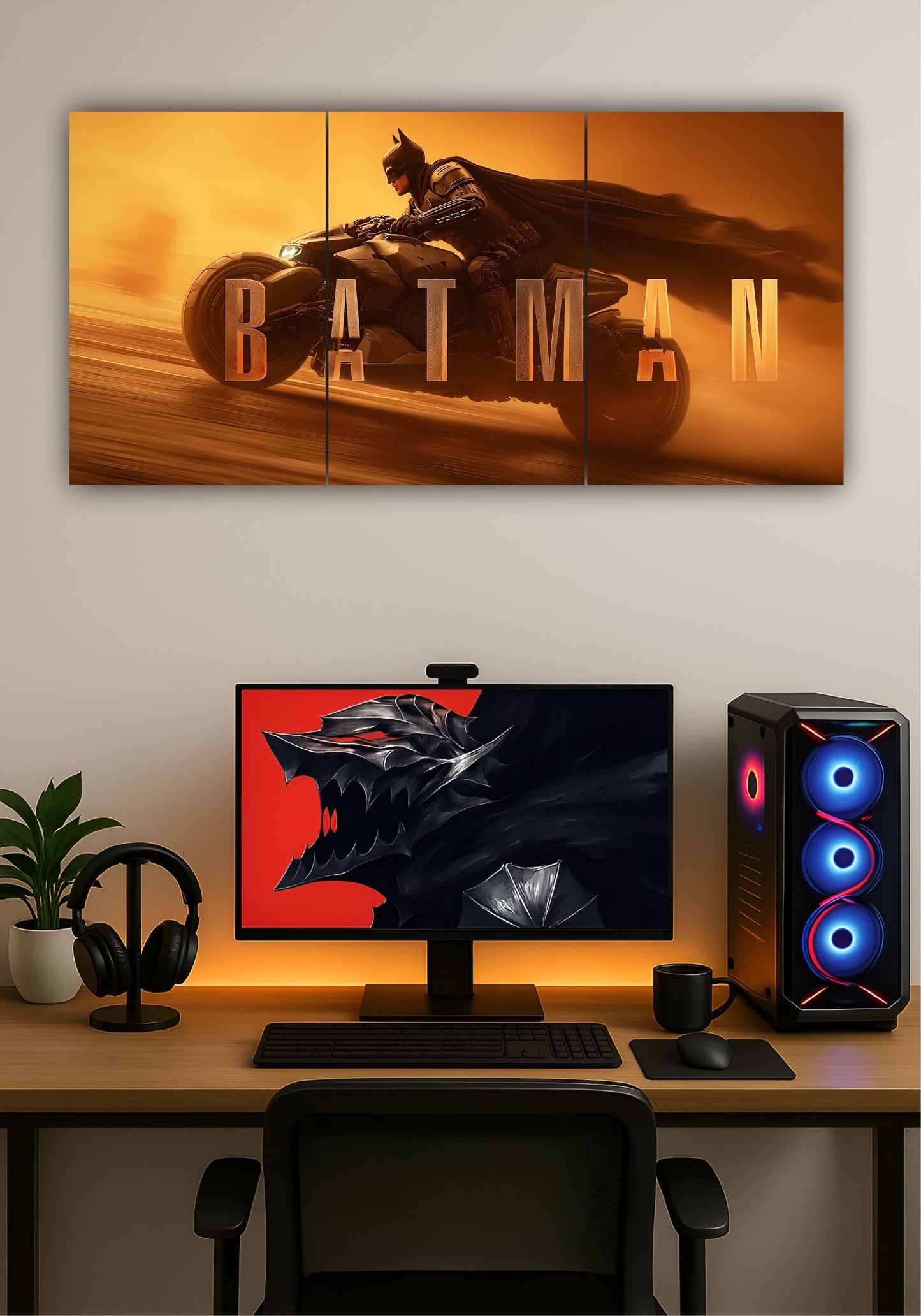 Batman DC Split Design Poster β Dark Knight Superhero Wall Art for Modern Spaces PITSSTOP