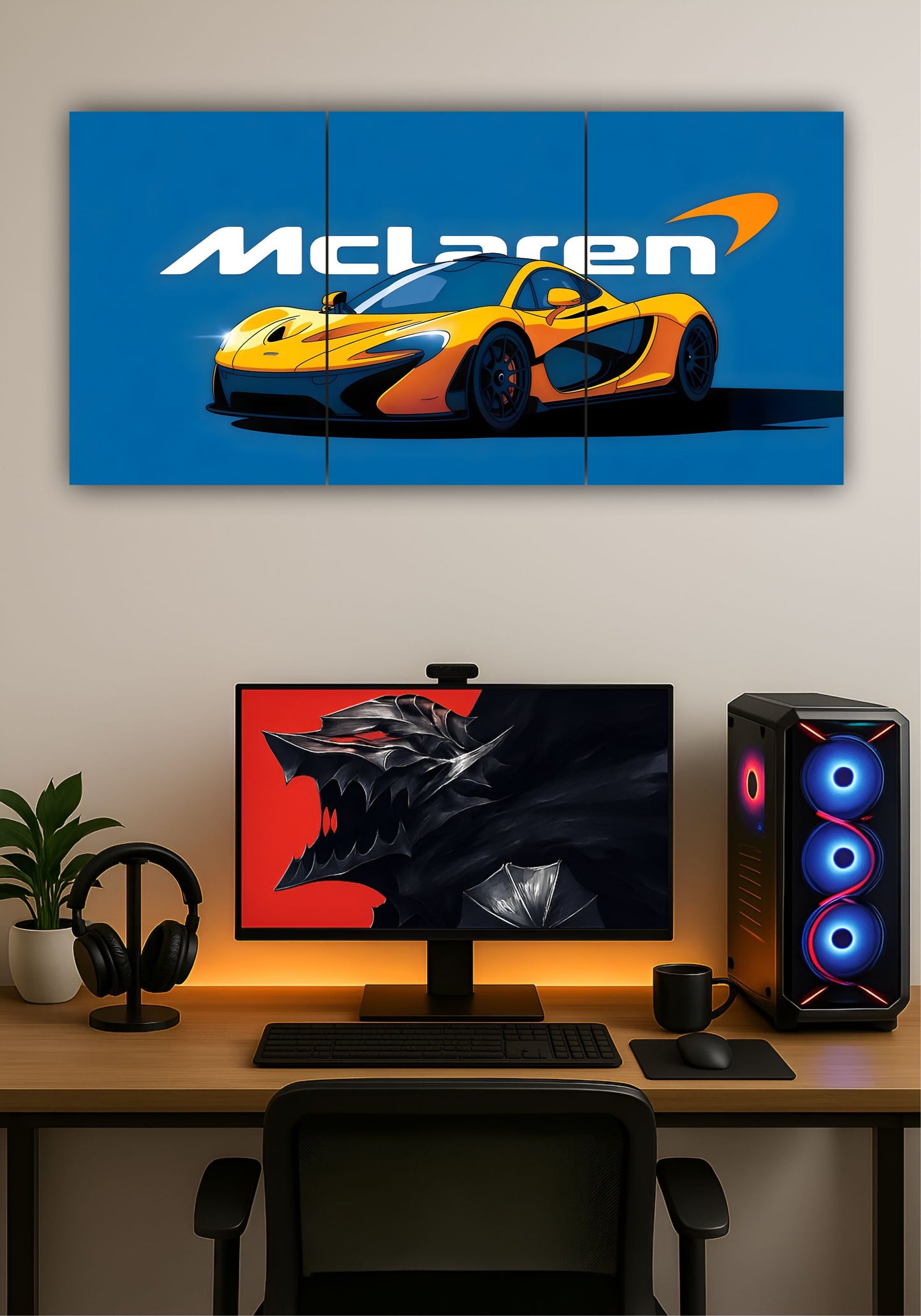 McLaren Split Design Poster – Luxury Sports Car Wall Art for Home & Garage PITSSTOP