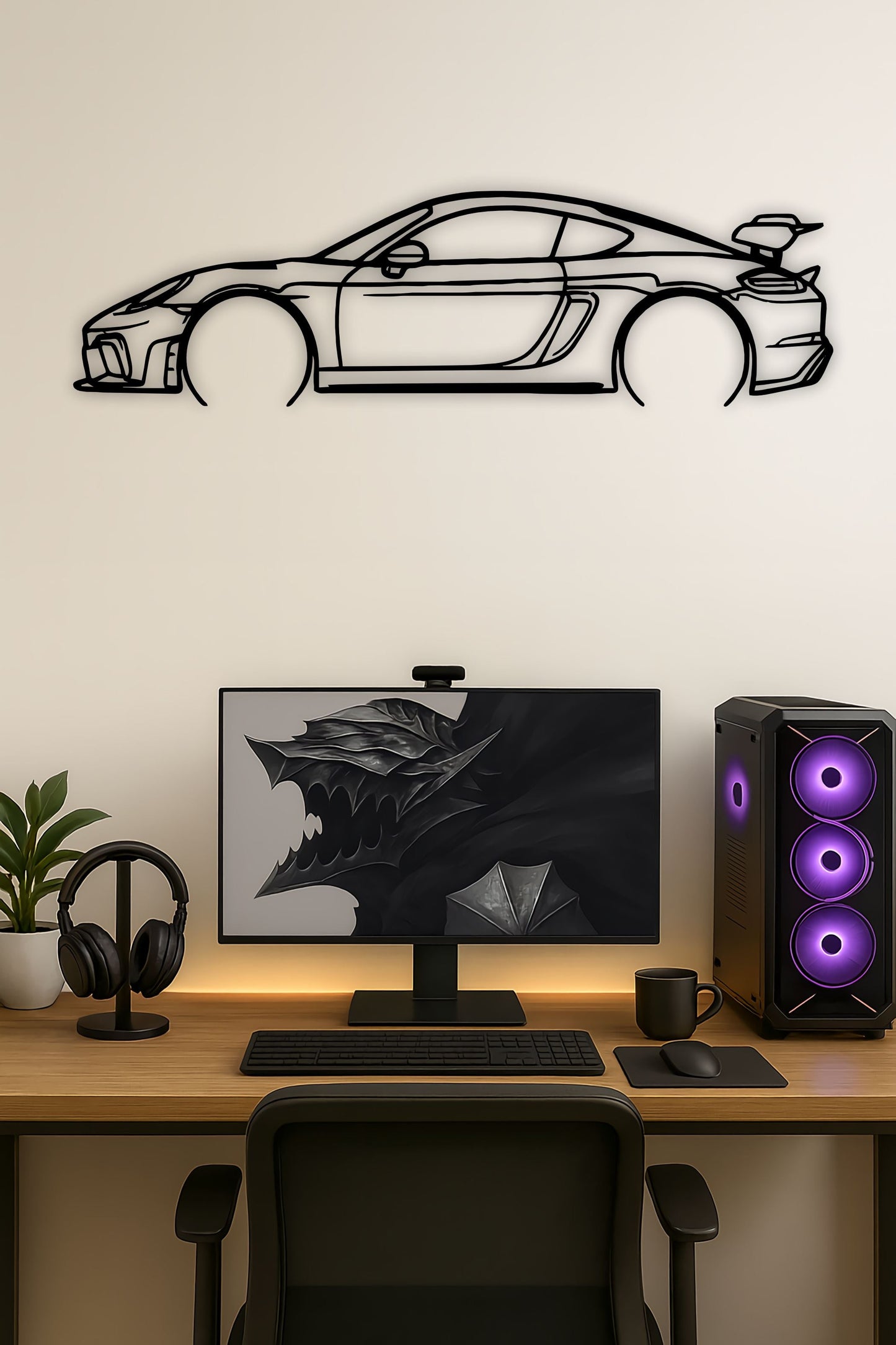 Porsche 2023 718 GT4 RS Silhouette Wall Art PITSSTOP