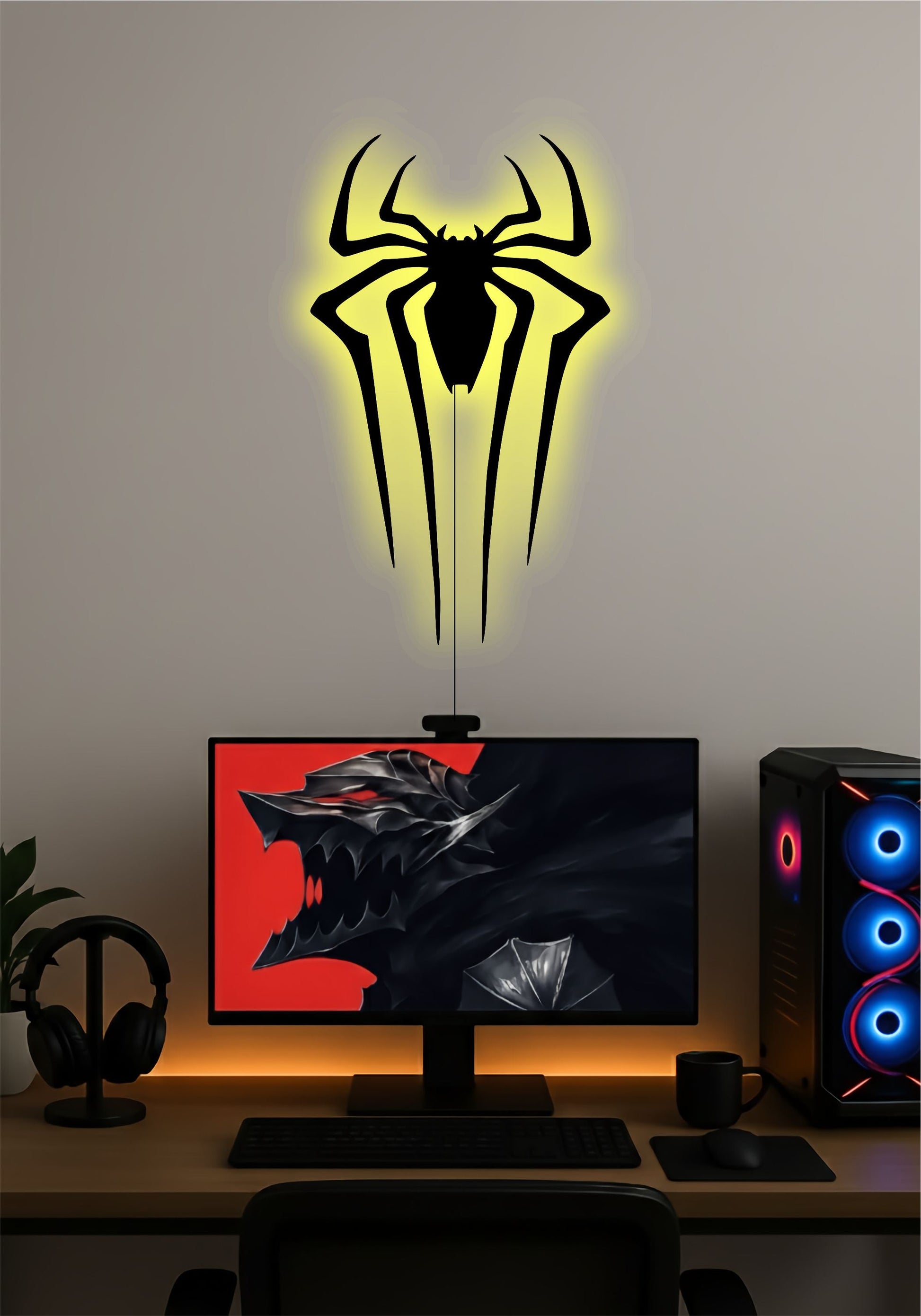 The Amazing Spider-Man LED Wall Art – Marvel Spider LED Light for Room Decor PITSSTOP