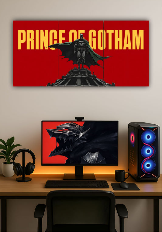 Batman Dark Knight Split Design Poster – DC Comics Superhero Wall Art PITSSTOP