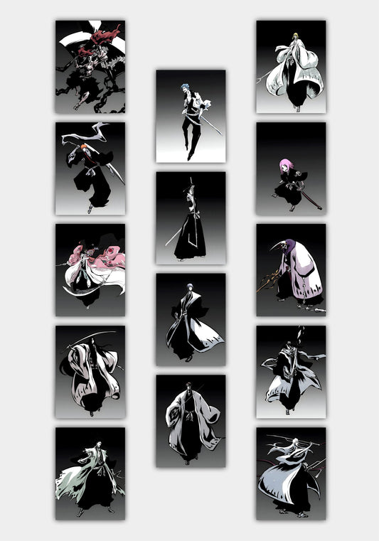 Bleach Anime Collage Poster – Ichigo & Captains Wall Art PITSSTOP
