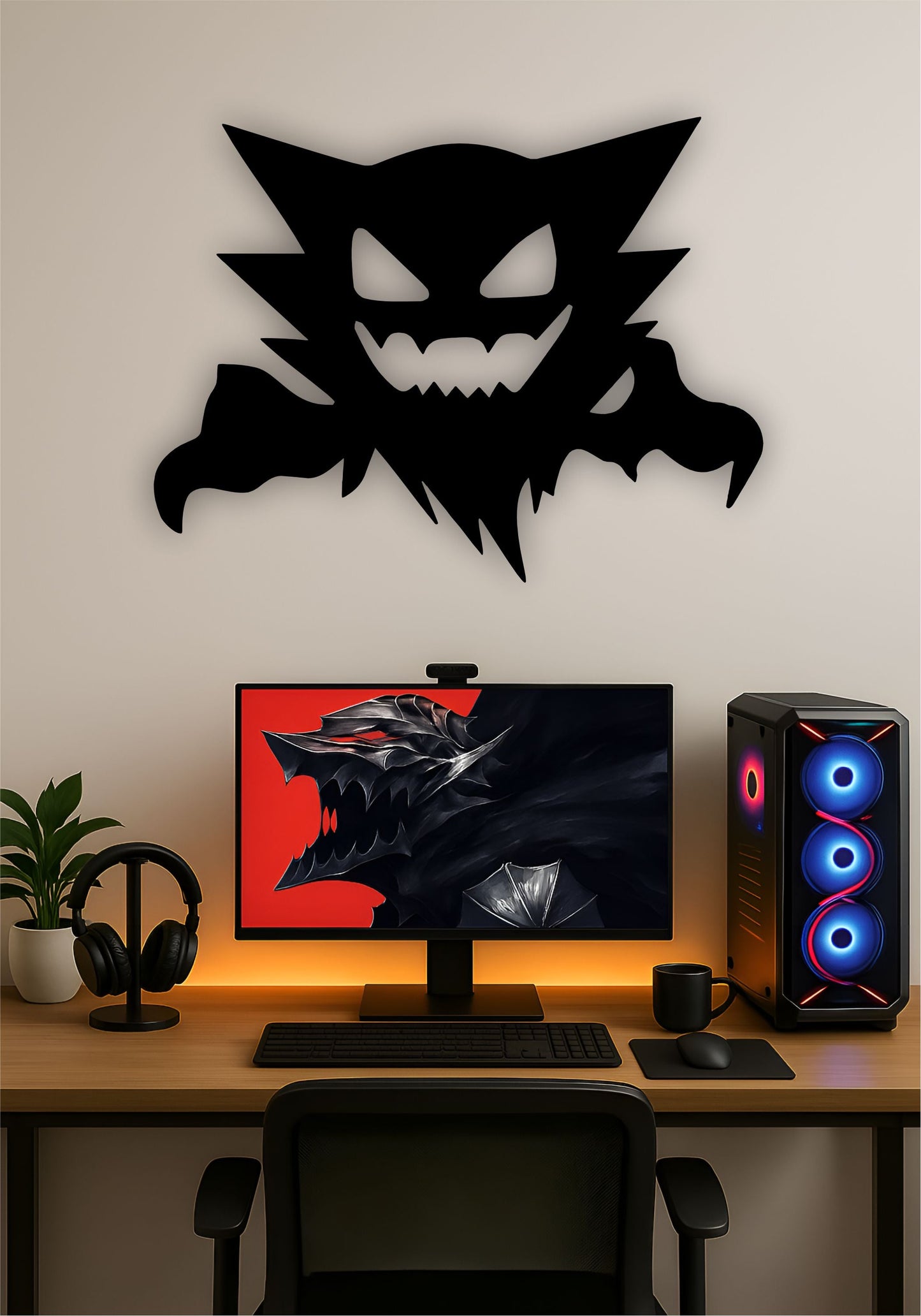 Gengar LED Wall Art – Pokémon Ghost-Type Light Sign Pitsstop