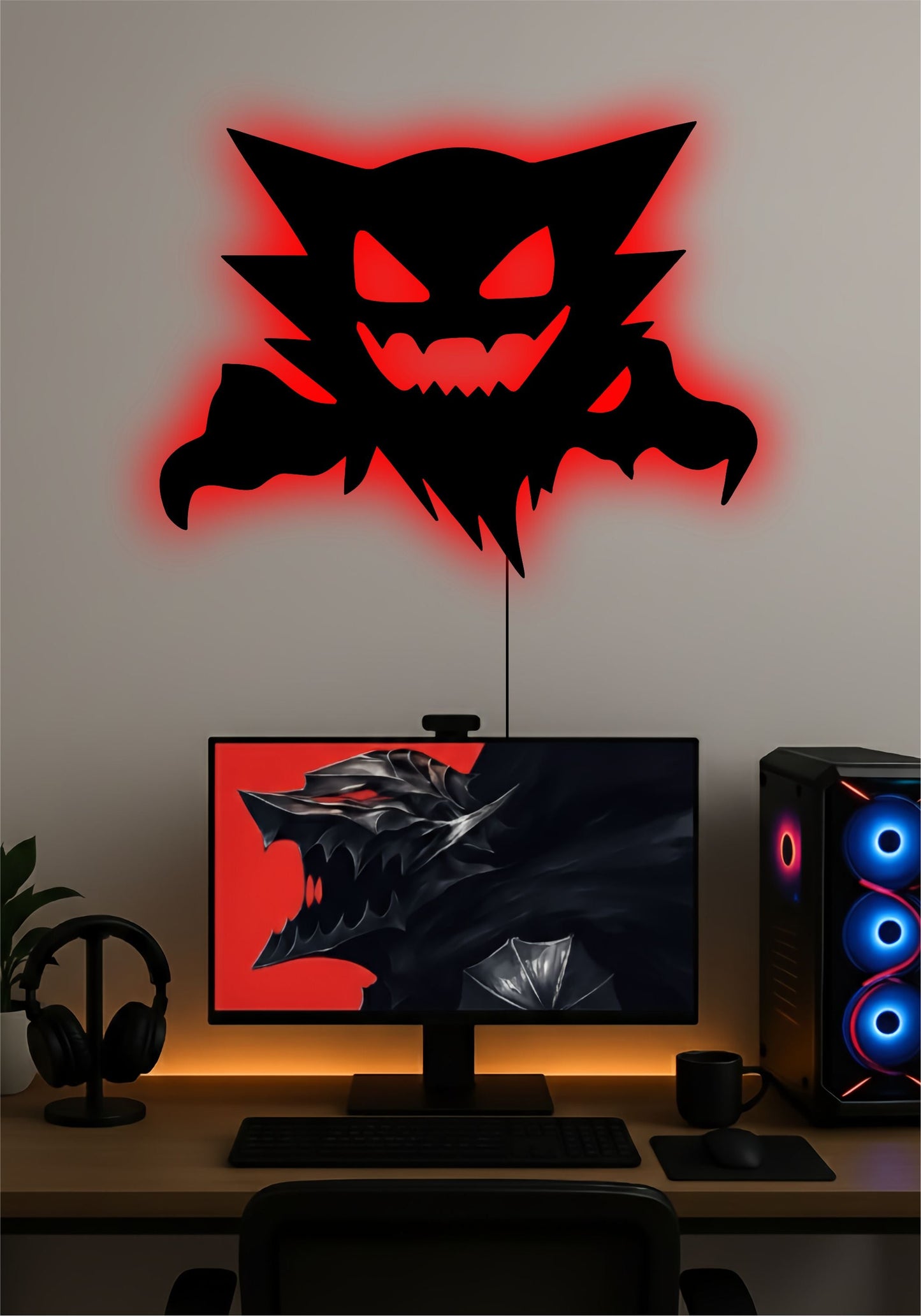 Gengar LED Wall Art – Pokémon Ghost-Type Light Sign Pitsstop