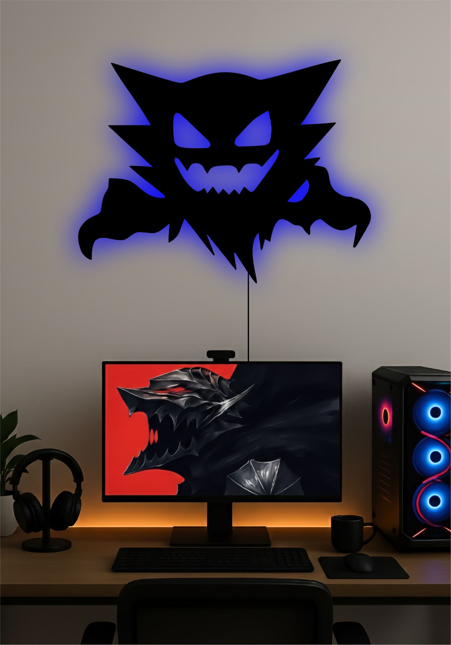 Gengar LED Wall Art – Pokémon Ghost-Type Light Sign Pitsstop