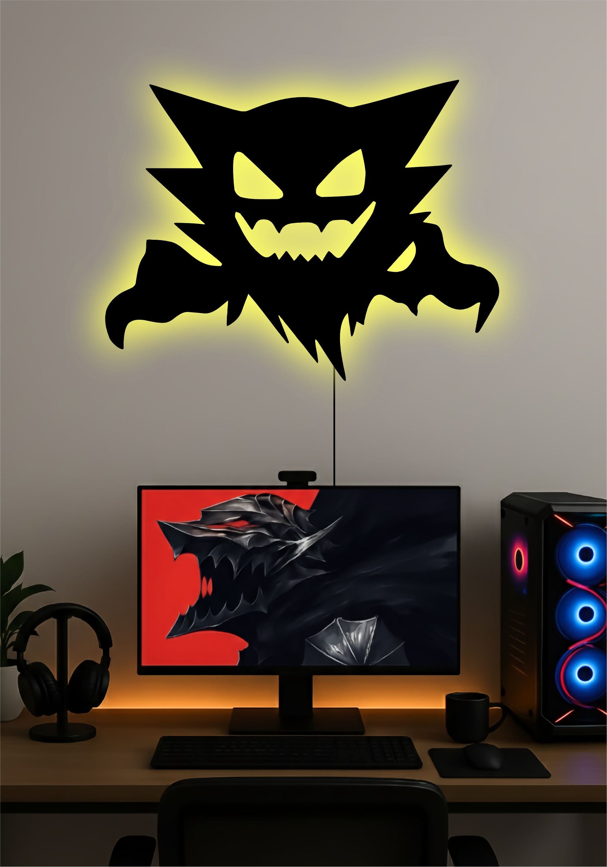 Gengar LED Wall Art – Pokémon Ghost-Type Light Sign Pitsstop