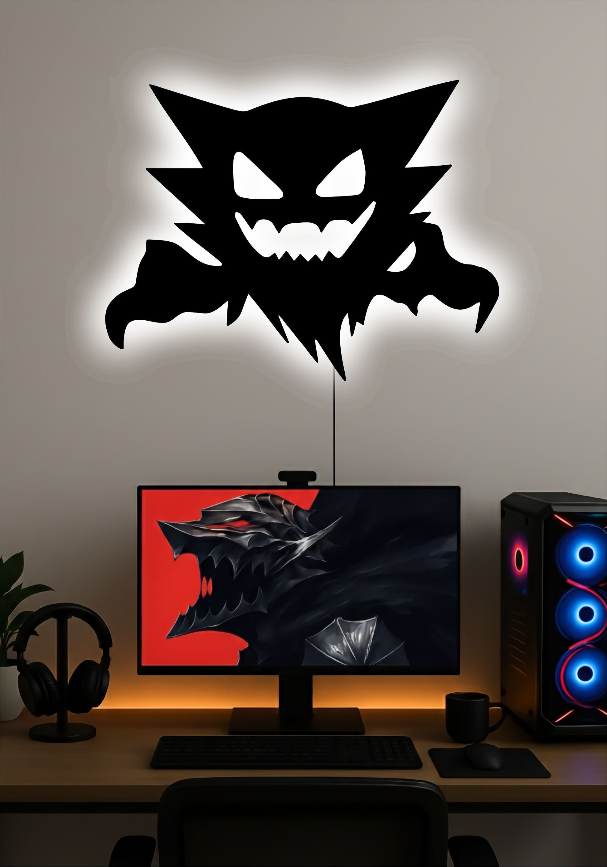 Gengar LED Wall Art – Pokémon Ghost-Type Light Sign Pitsstop