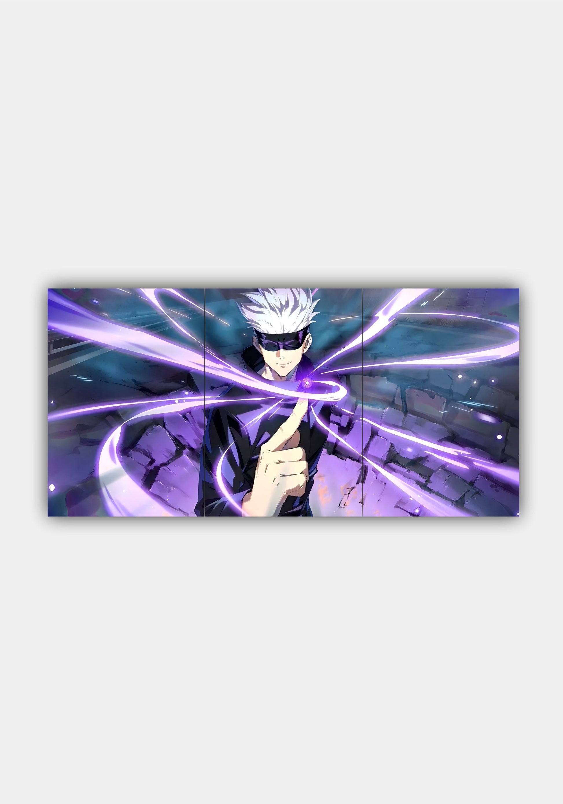 Gojo Satoru Jujutsu Kaisen Purple Light Split Design Poster – Premium Anime Wall Art PITSSTOP
