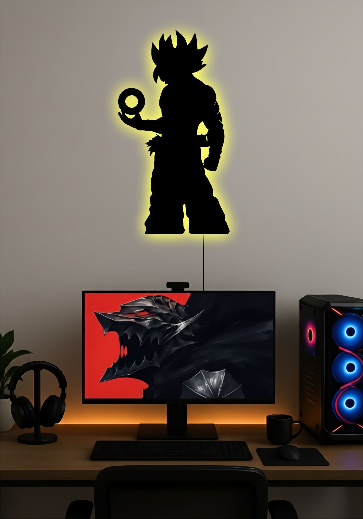 Goku LED Wall Art – Dragon Ball Z Anime Light Sign Pitsstop