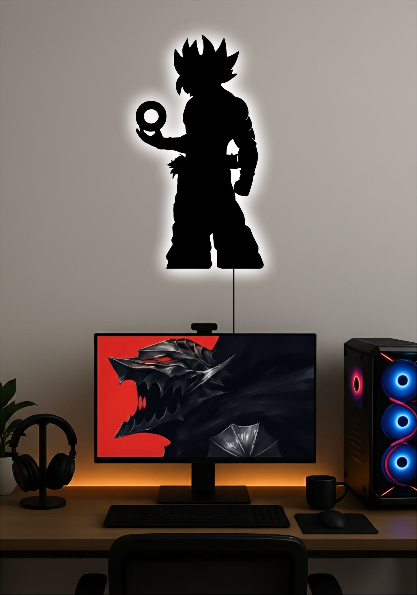 Goku LED Wall Art – Dragon Ball Z Anime Light Sign Pitsstop