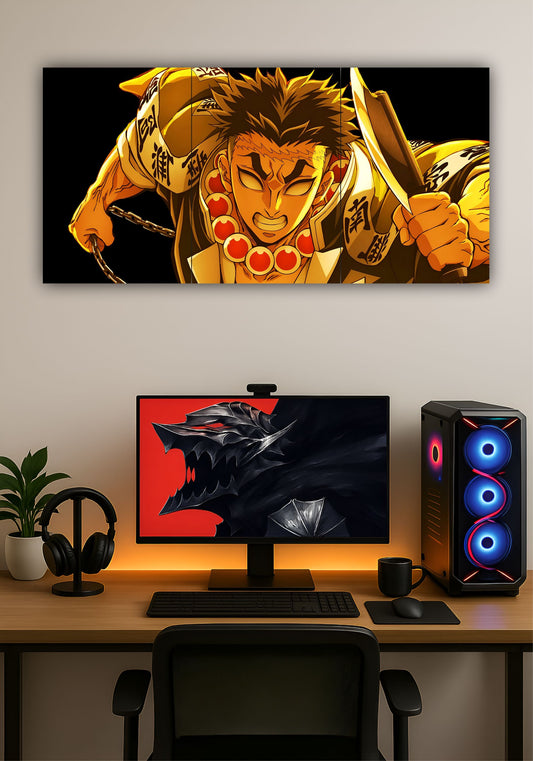 Gyomei Himejima Demon Slayer Split Design Poster – Premium Anime Wall Art PITSSTOP