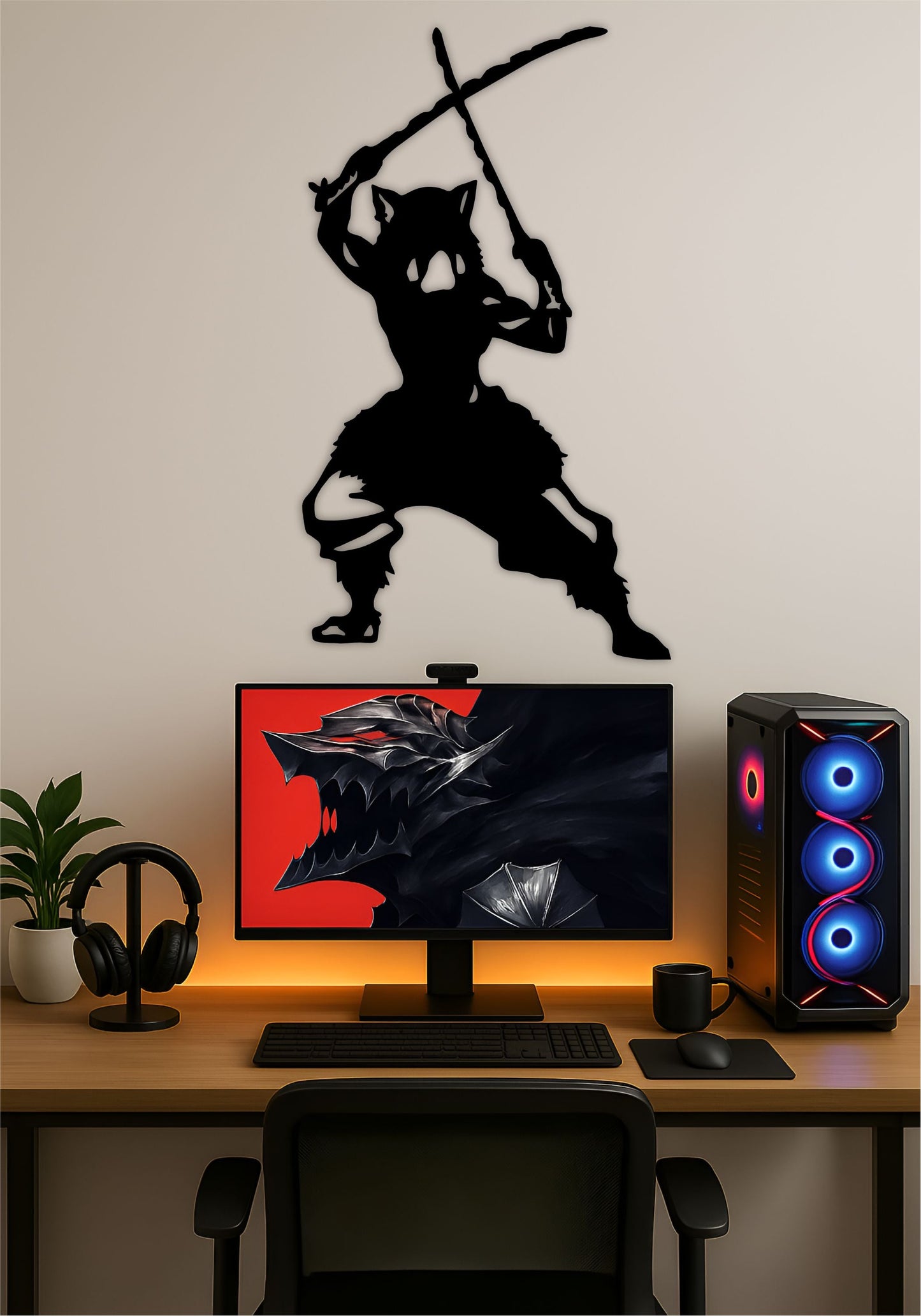 Inosuke LED Wall Art – Demon Slayer Anime Light Sign Pitsstop