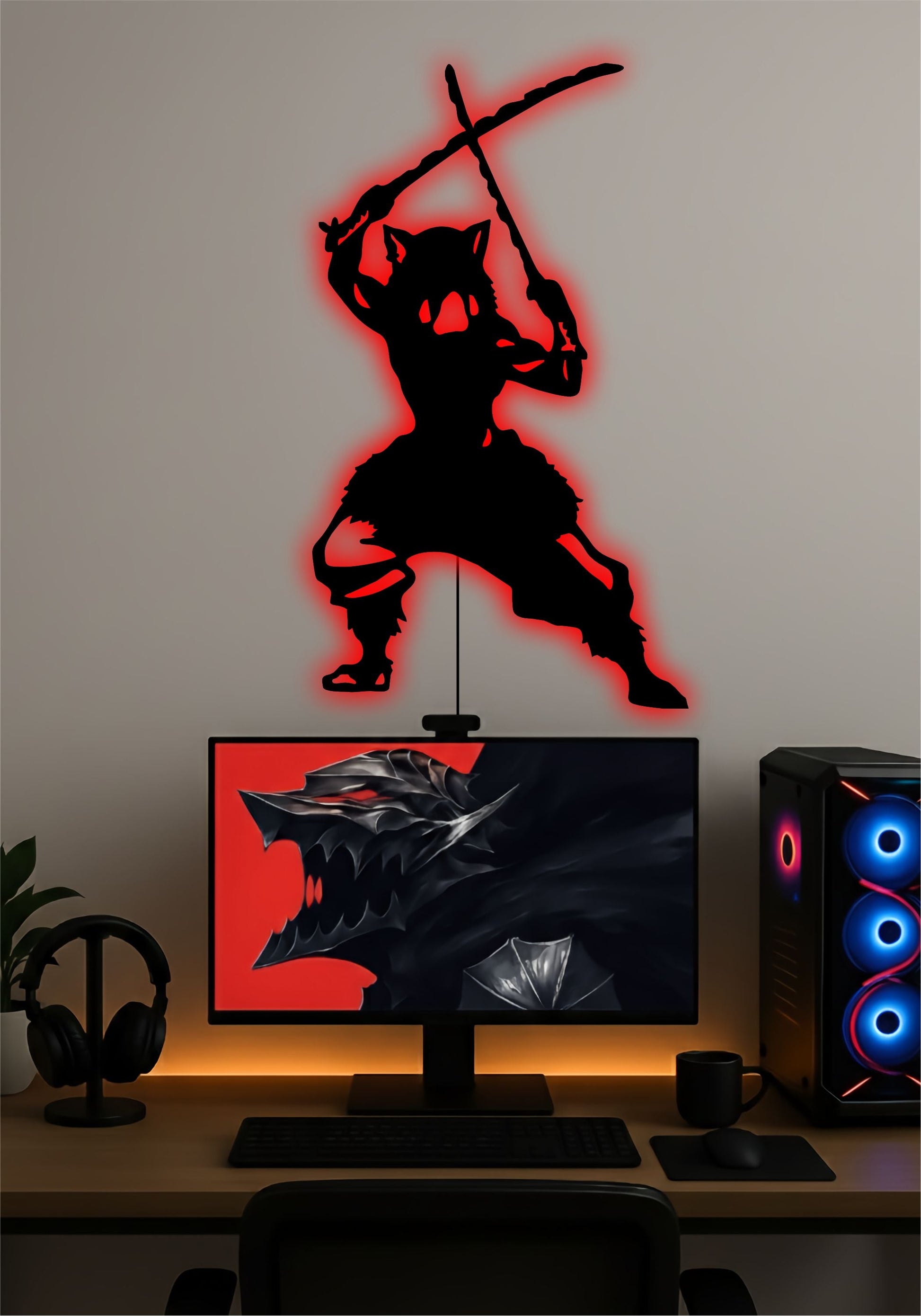Inosuke LED Wall Art – Demon Slayer Anime Light Sign Pitsstop