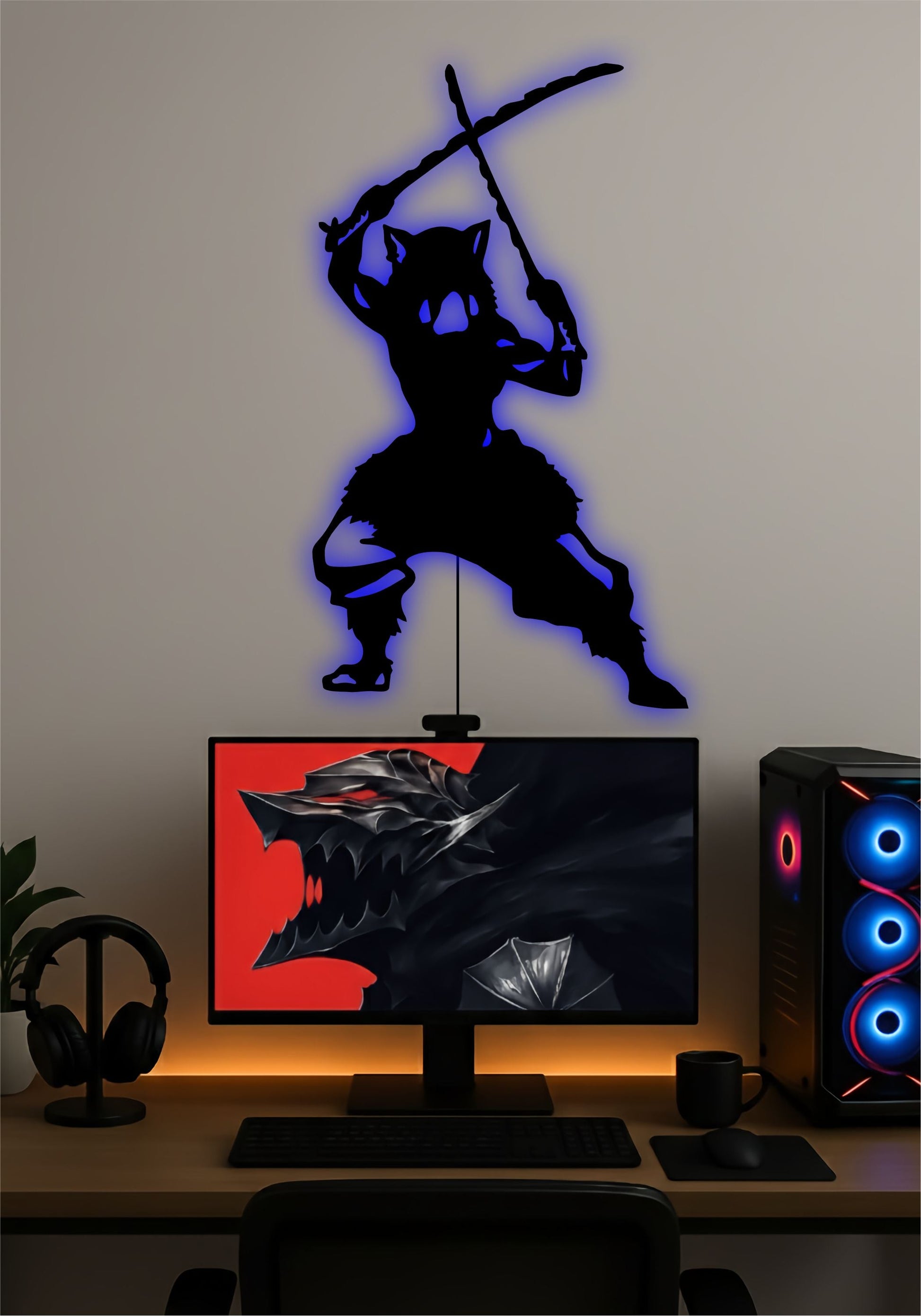 Inosuke LED Wall Art – Demon Slayer Anime Light Sign Pitsstop