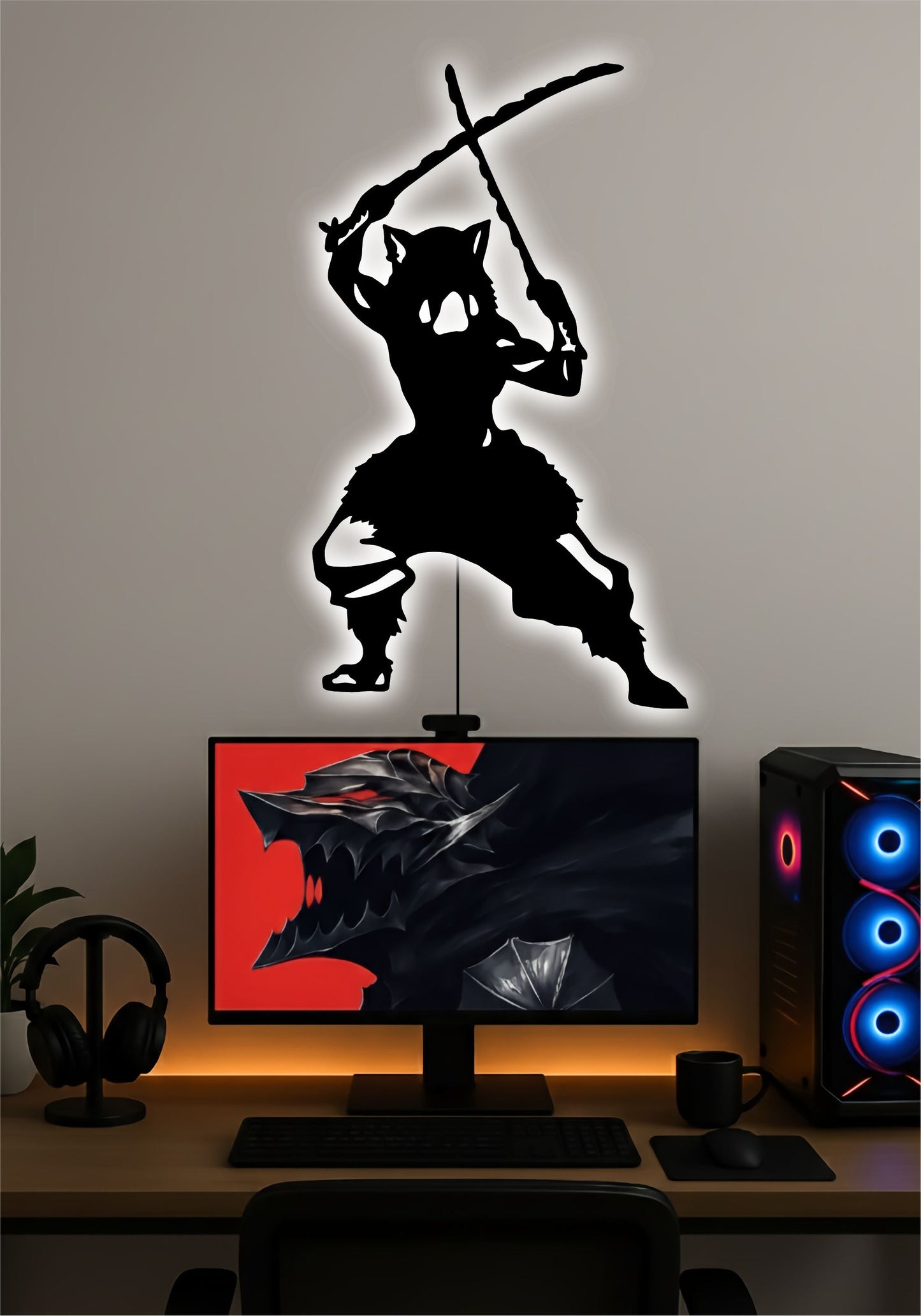 Inosuke LED Wall Art – Demon Slayer Anime Light Sign Pitsstop
