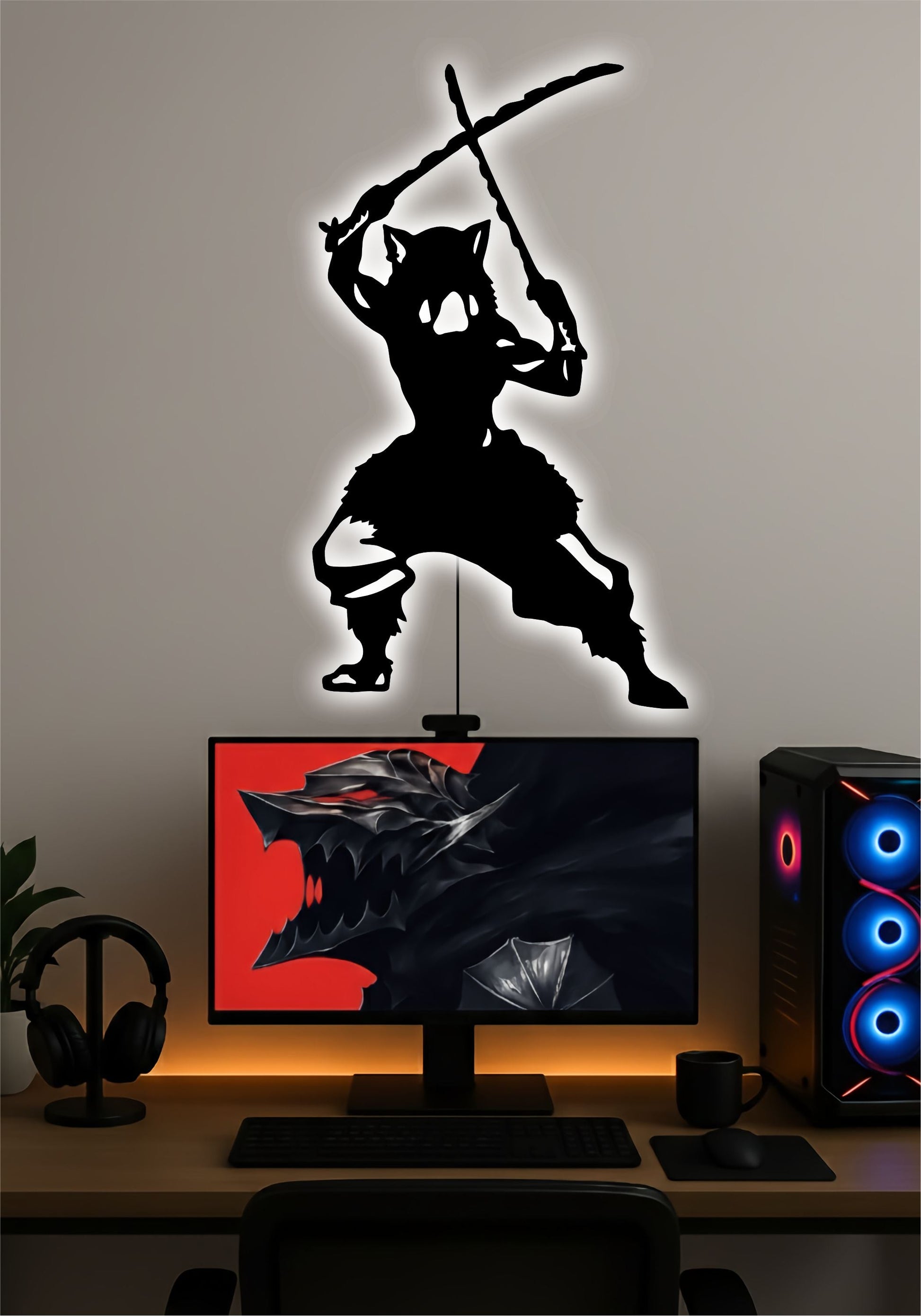 Inosuke LED Wall Art – Demon Slayer Anime Light Sign Pitsstop