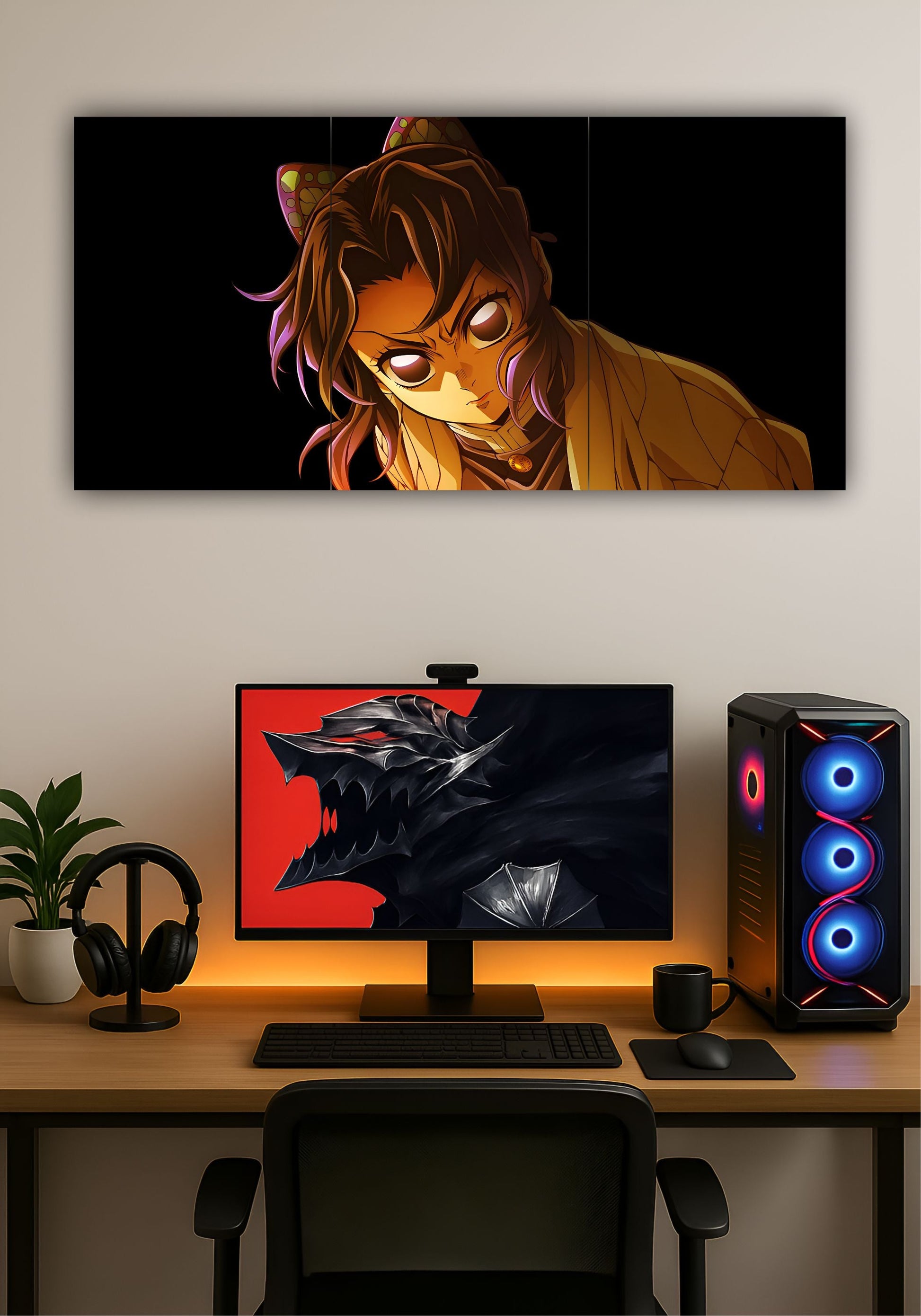 Kanae Kocho Demon Slayer Split Design Poster – Premium Anime Wall Art PITSSTOP