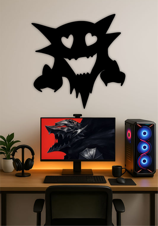 Love Gengar LED Wall Art – Cute Pokémon Light Sign Pitsstop