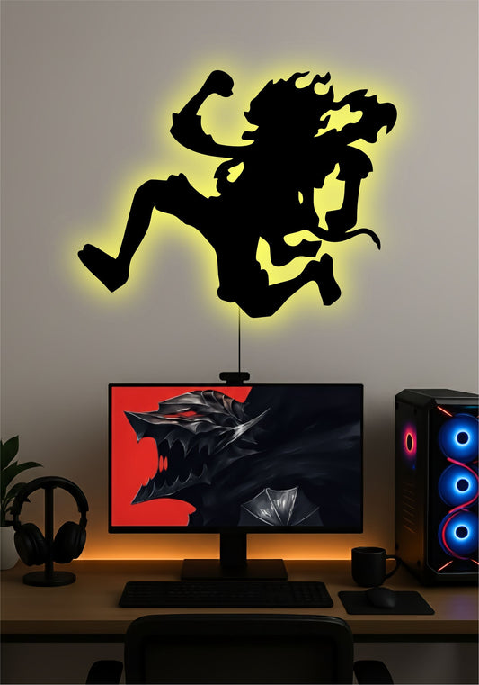 Nika LED Wall Art – Gear 5 Luffy Inspired One Piece Light Sign Pitsstop