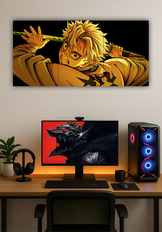 Sanemi Shinazugawa Demon Slayer Split Design Poster – Anime Wall Art Decor PITSSTOP