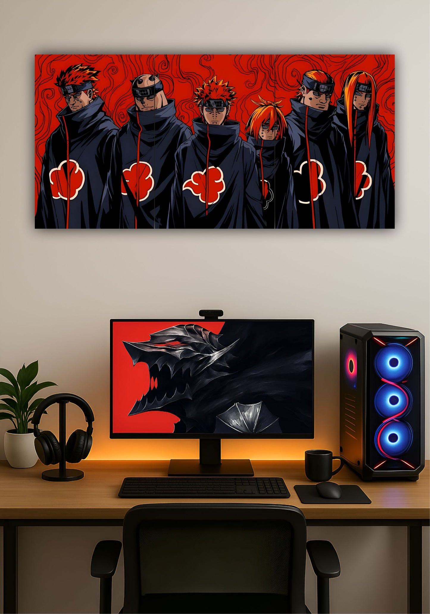 Six Paths Pain Naruto Shippuden Split Design Poster – Anime Wall Art Decor PITSSTOP
