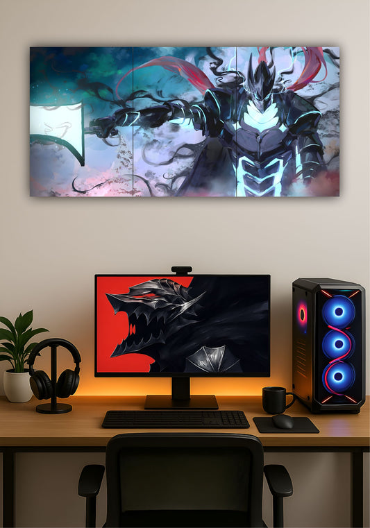 Solo Leveling Igris Shadow Soldier Split Design Poster – Dark Aesthetic Anime Wall Art PITSSTOP