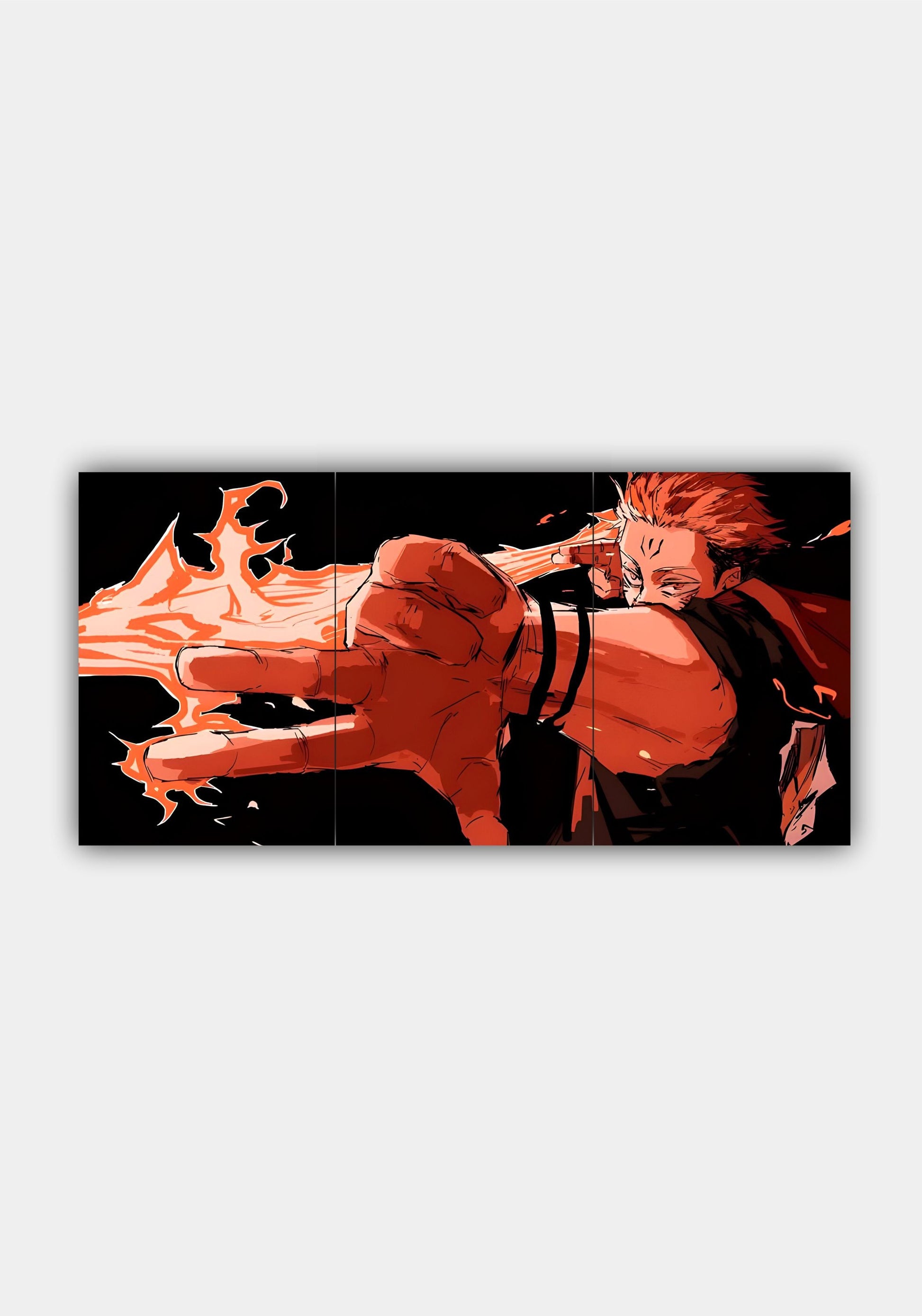 Sukuna Jujutsu Kaisen Flame Arrow Split Design Poster – Anime Wall Art PITSSTOP