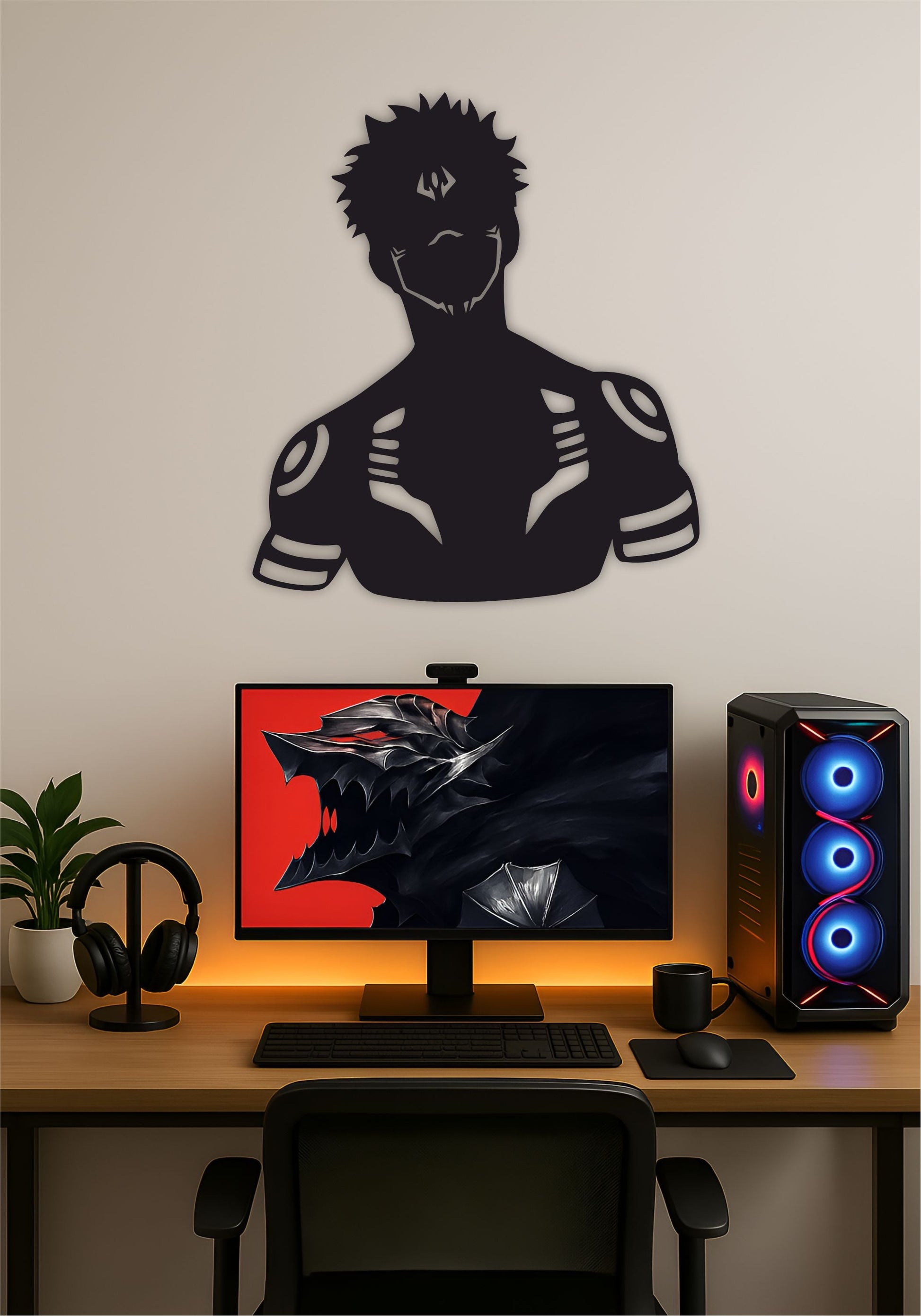 Sukuna LED Wall Art – Jujutsu Kaisen Anime Light Sign Pitsstop