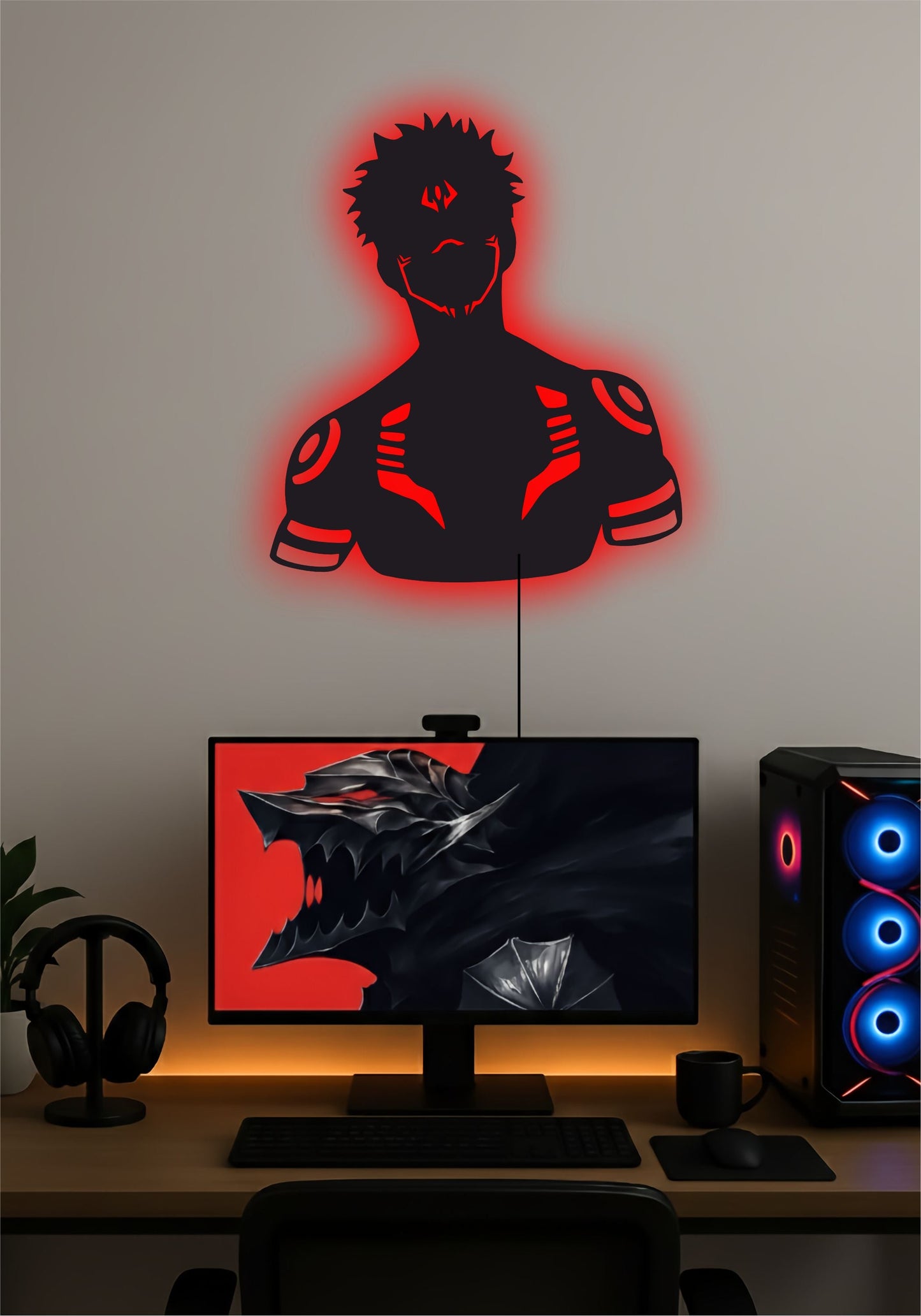 Sukuna LED Wall Art – Jujutsu Kaisen Anime Light Sign Pitsstop
