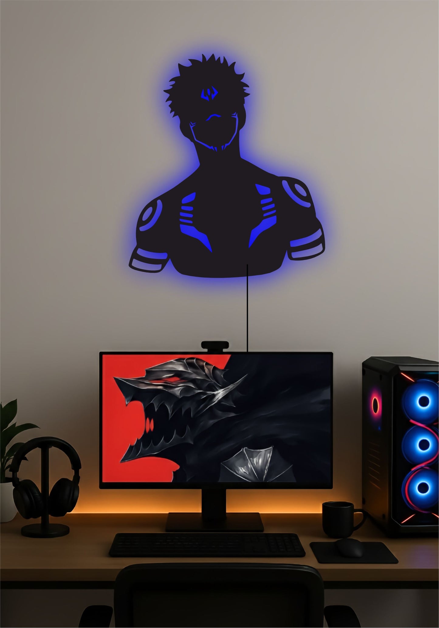 Sukuna LED Wall Art – Jujutsu Kaisen Anime Light Sign Pitsstop