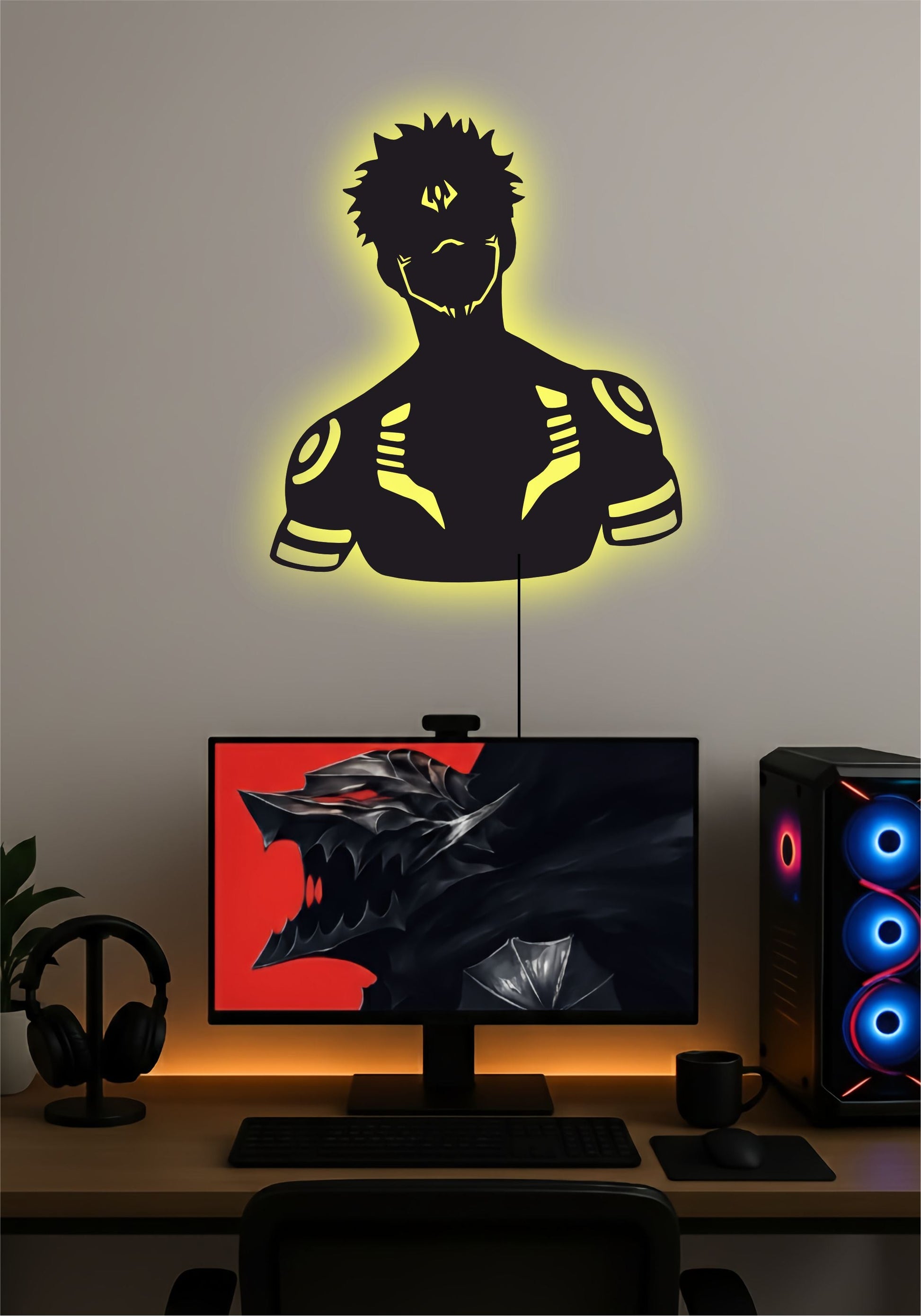 Sukuna LED Wall Art – Jujutsu Kaisen Anime Light Sign Pitsstop