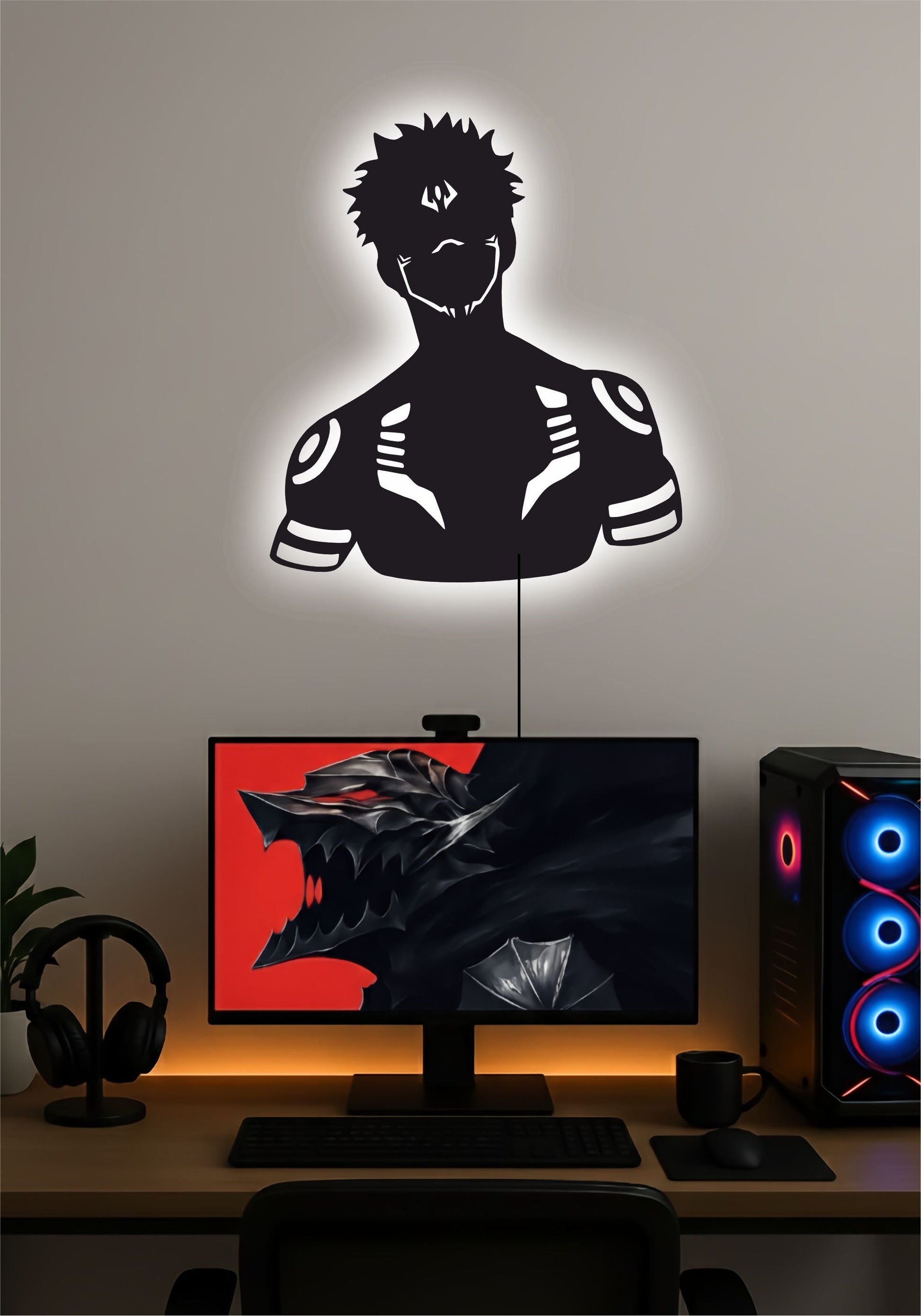 Sukuna LED Wall Art – Jujutsu Kaisen Anime Light Sign Pitsstop