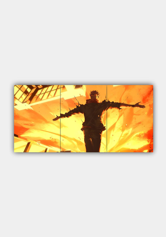 Sukuna Jujutsu Kaisen Split Design Anime Poster – Dark Aesthetic Wall Art PITSSTOP