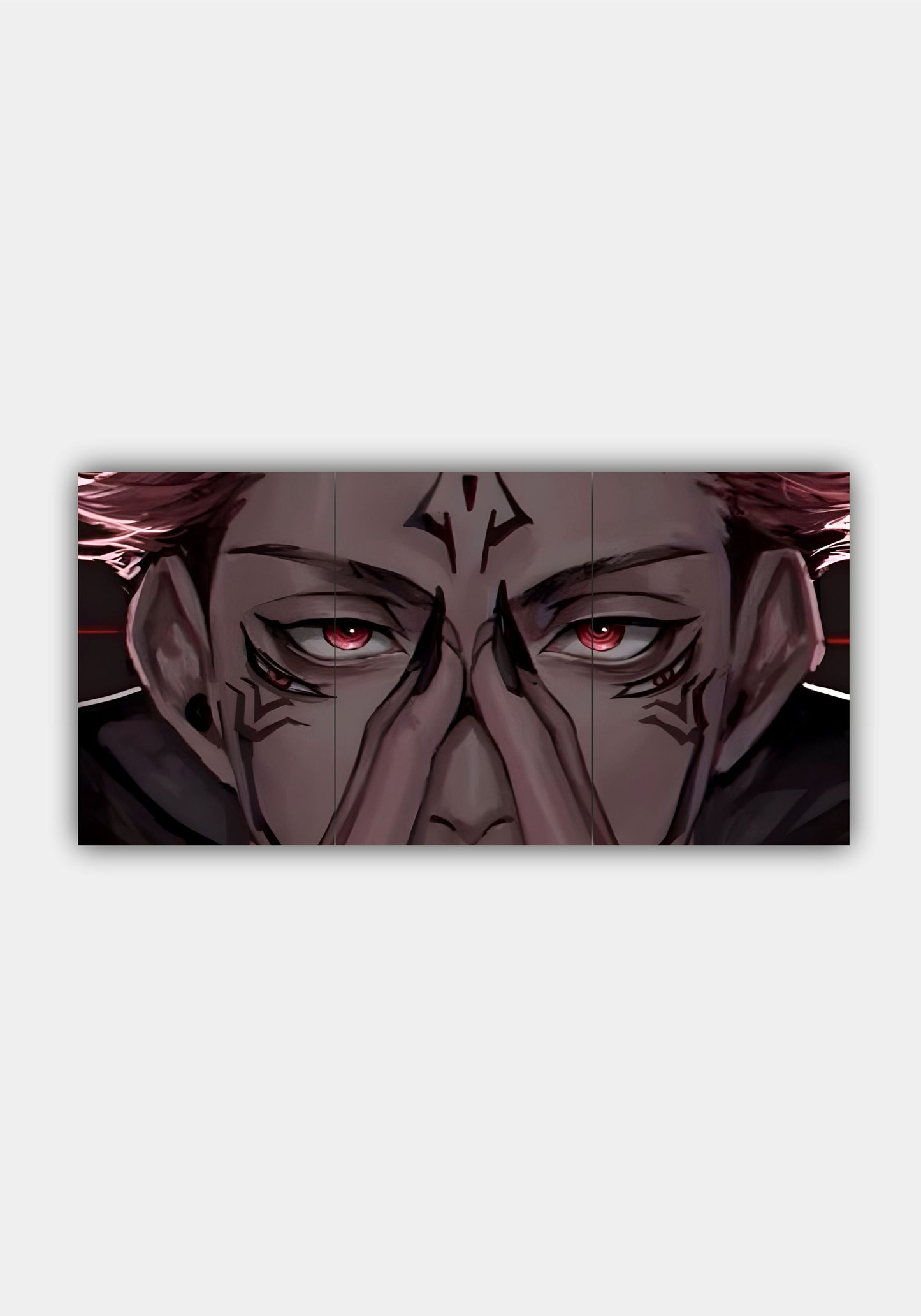 Sukuna Jujutsu Kaisen Split Design Anime Poster – Dark Aesthetic Wall Art PITSSTOP