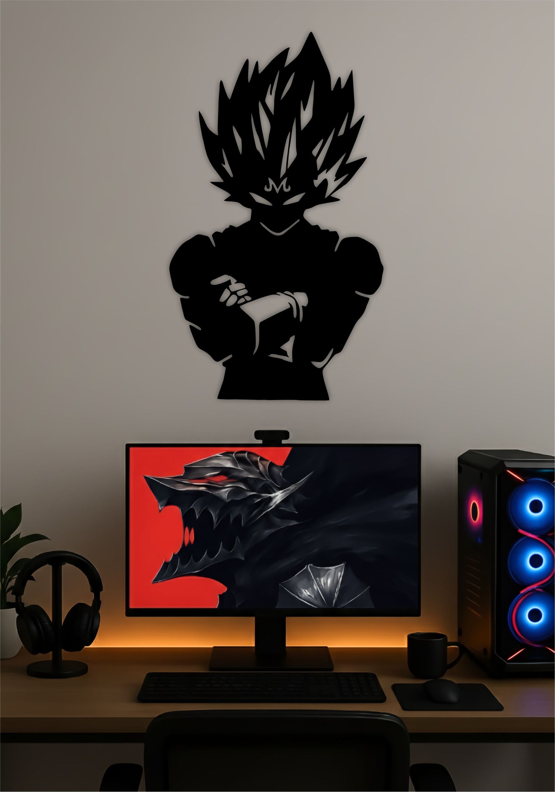 Vegeta LED Wall Art – Dragon Ball Z Anime Light Sign Pitsstop