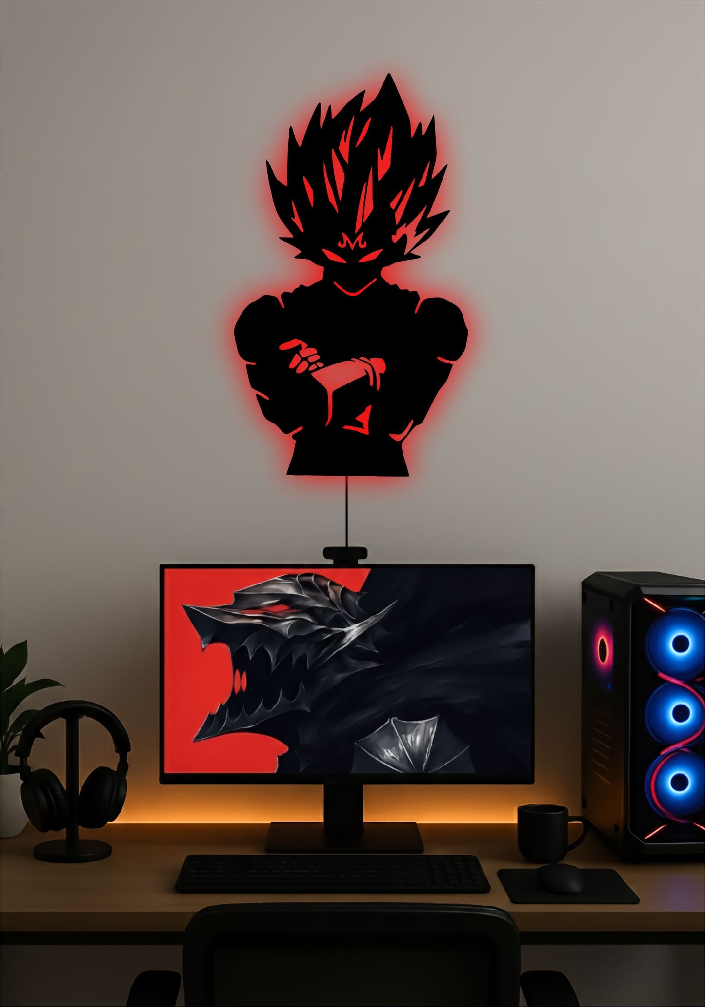 Vegeta LED Wall Art – Dragon Ball Z Anime Light Sign Pitsstop