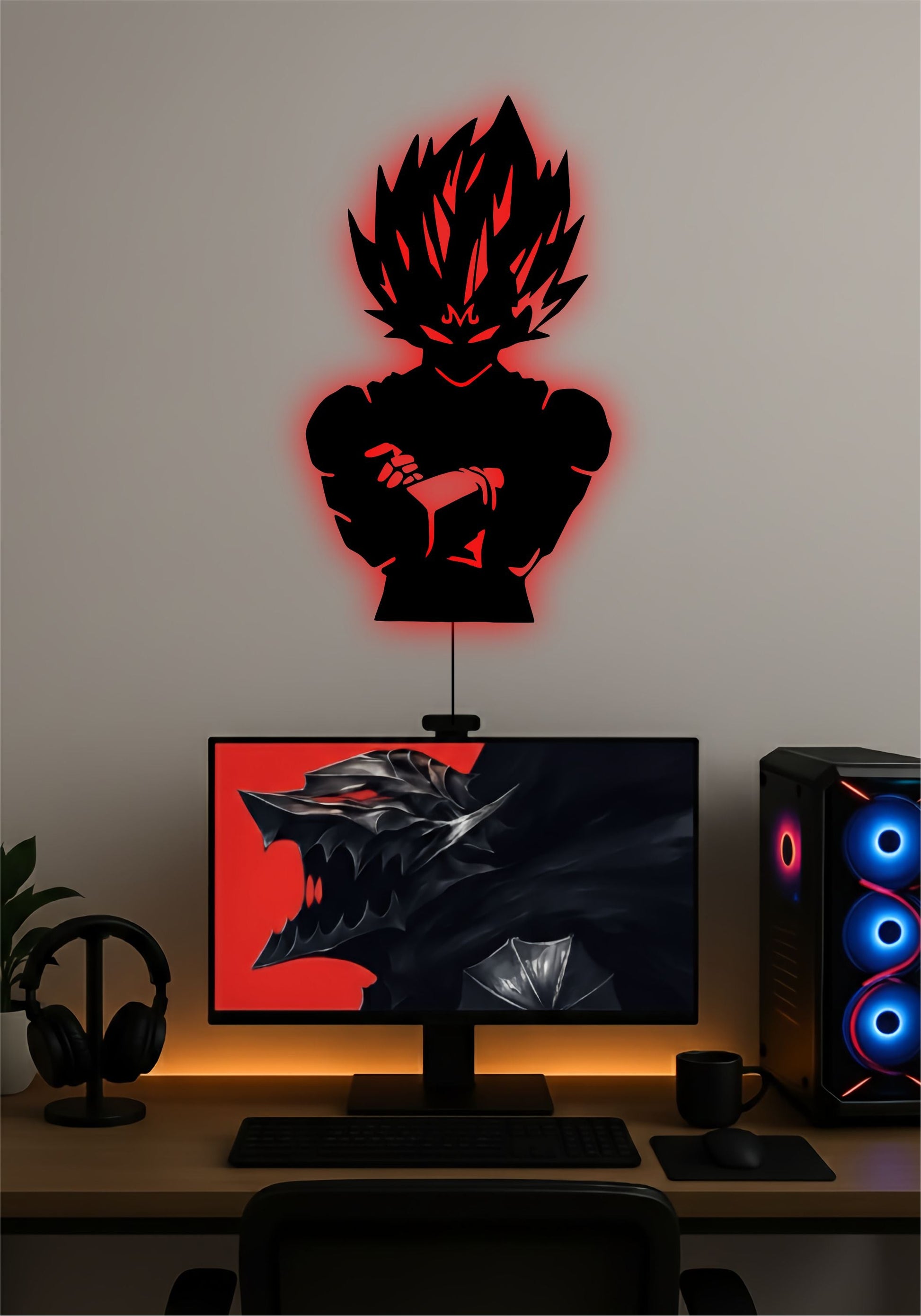 Vegeta LED Wall Art – Dragon Ball Z Anime Light Sign Pitsstop