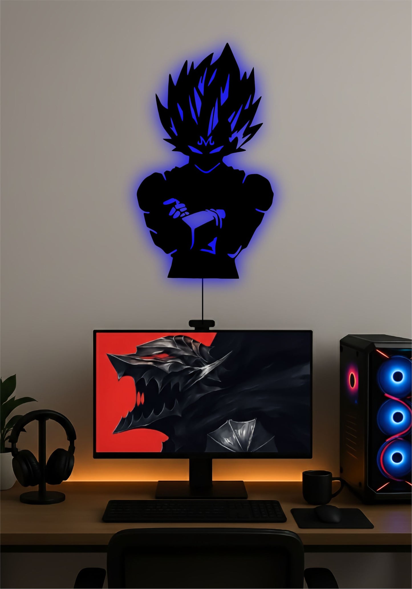 Vegeta LED Wall Art – Dragon Ball Z Anime Light Sign Pitsstop