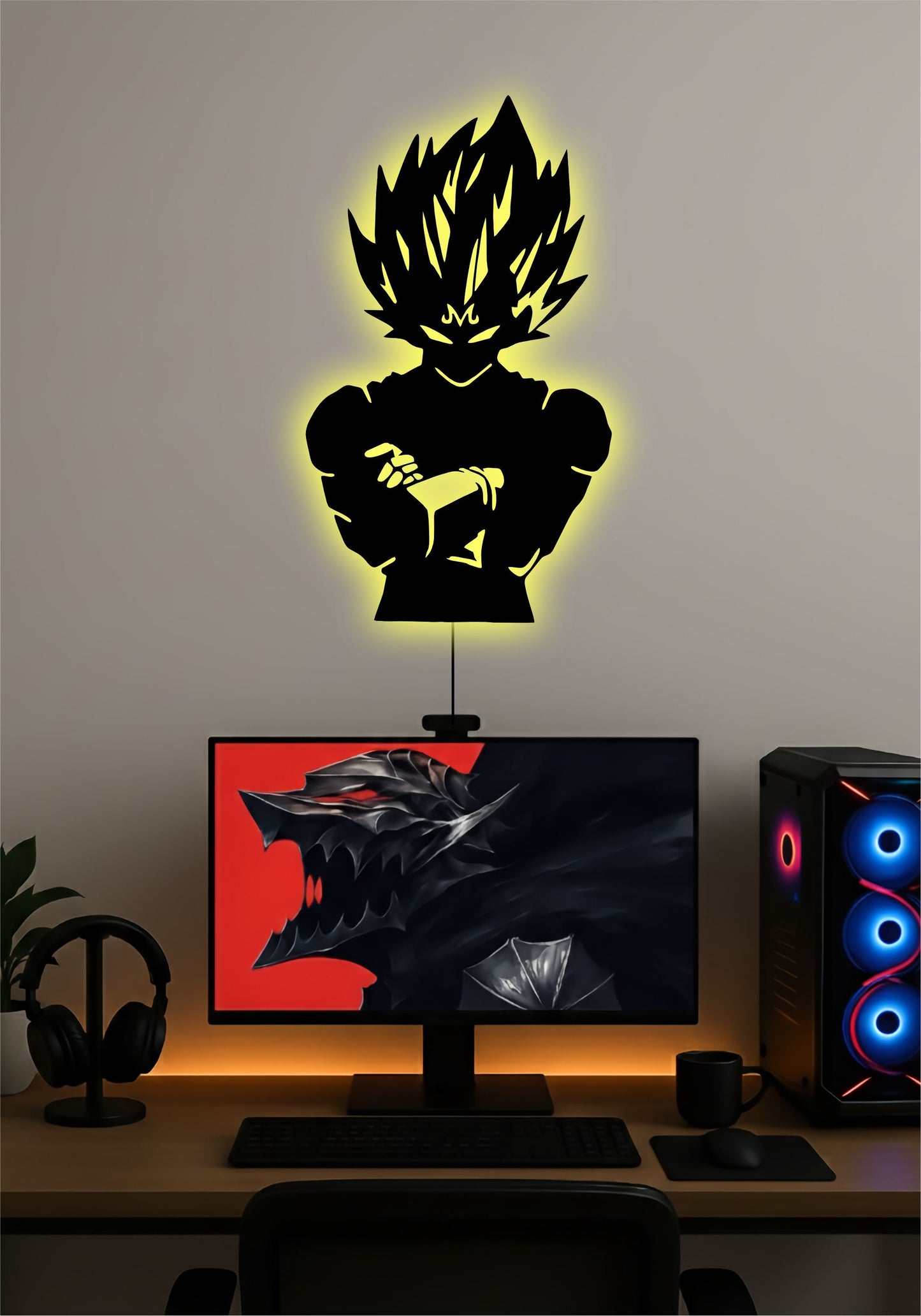 Vegeta LED Wall Art – Dragon Ball Z Anime Light Sign Pitsstop