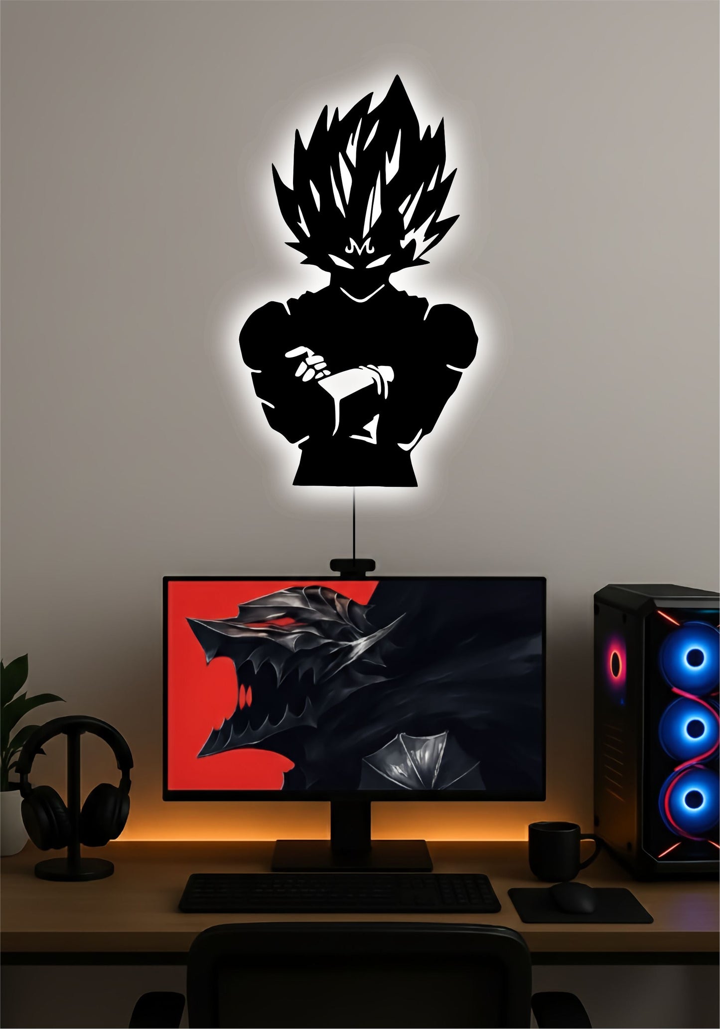 Vegeta LED Wall Art – Dragon Ball Z Anime Light Sign Pitsstop