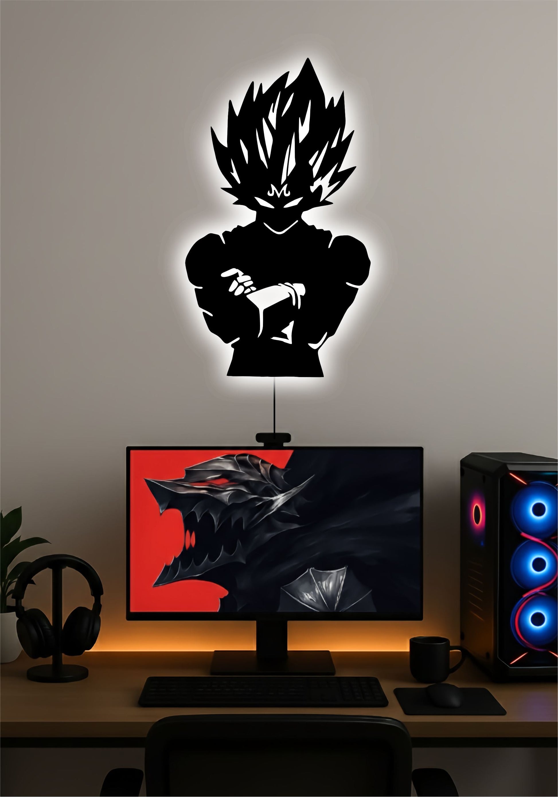 Vegeta LED Wall Art – Dragon Ball Z Anime Light Sign Pitsstop