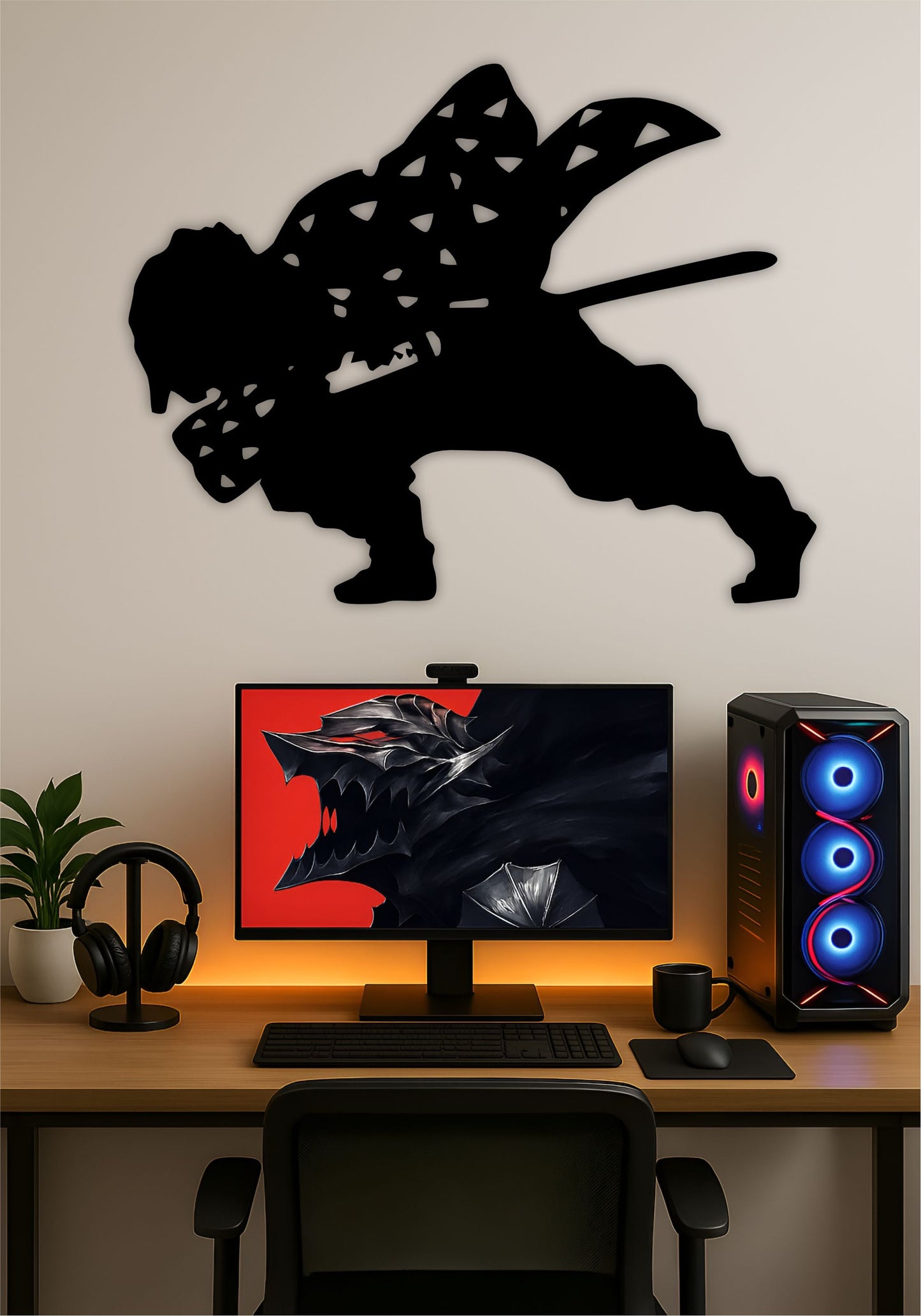 Zenitsu LED Wall Art – Demon Slayer Anime Light Sign Pitsstop
