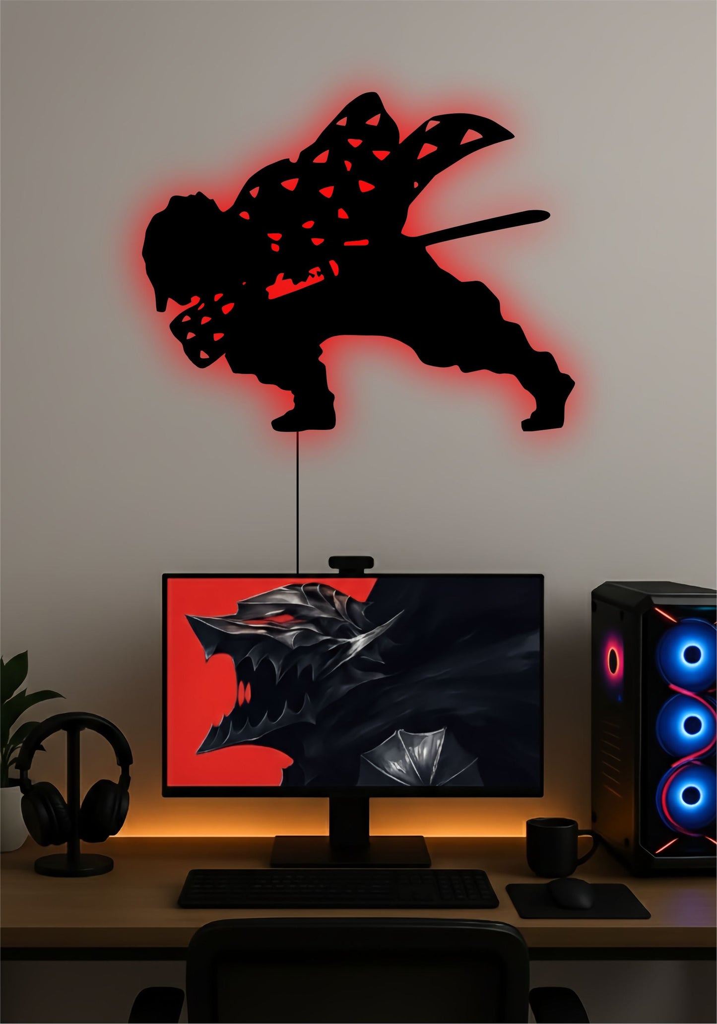 Zenitsu LED Wall Art – Demon Slayer Anime Light Sign Pitsstop